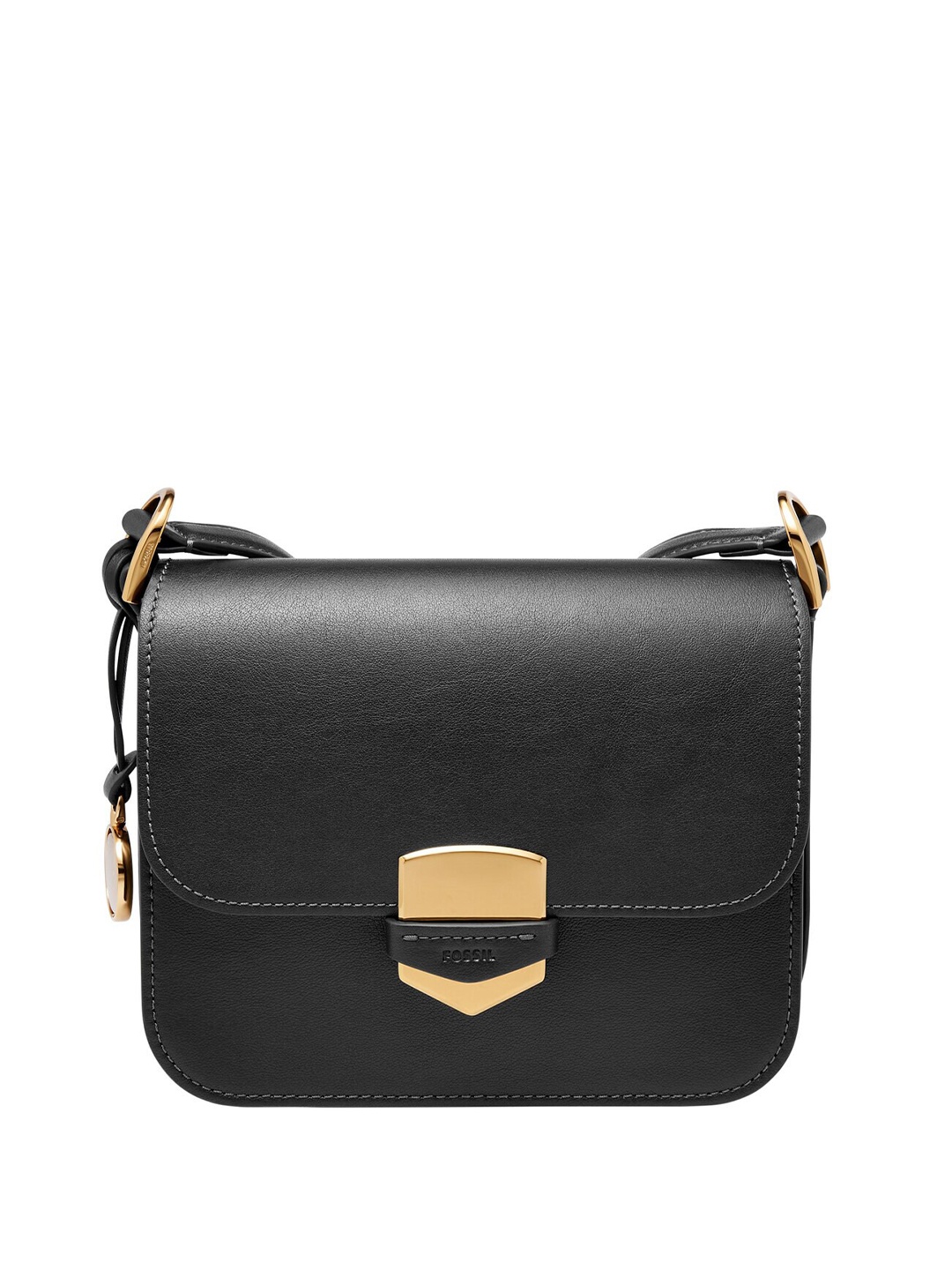 

Fossil Leather Crossbody Structured Sling Bag, Black