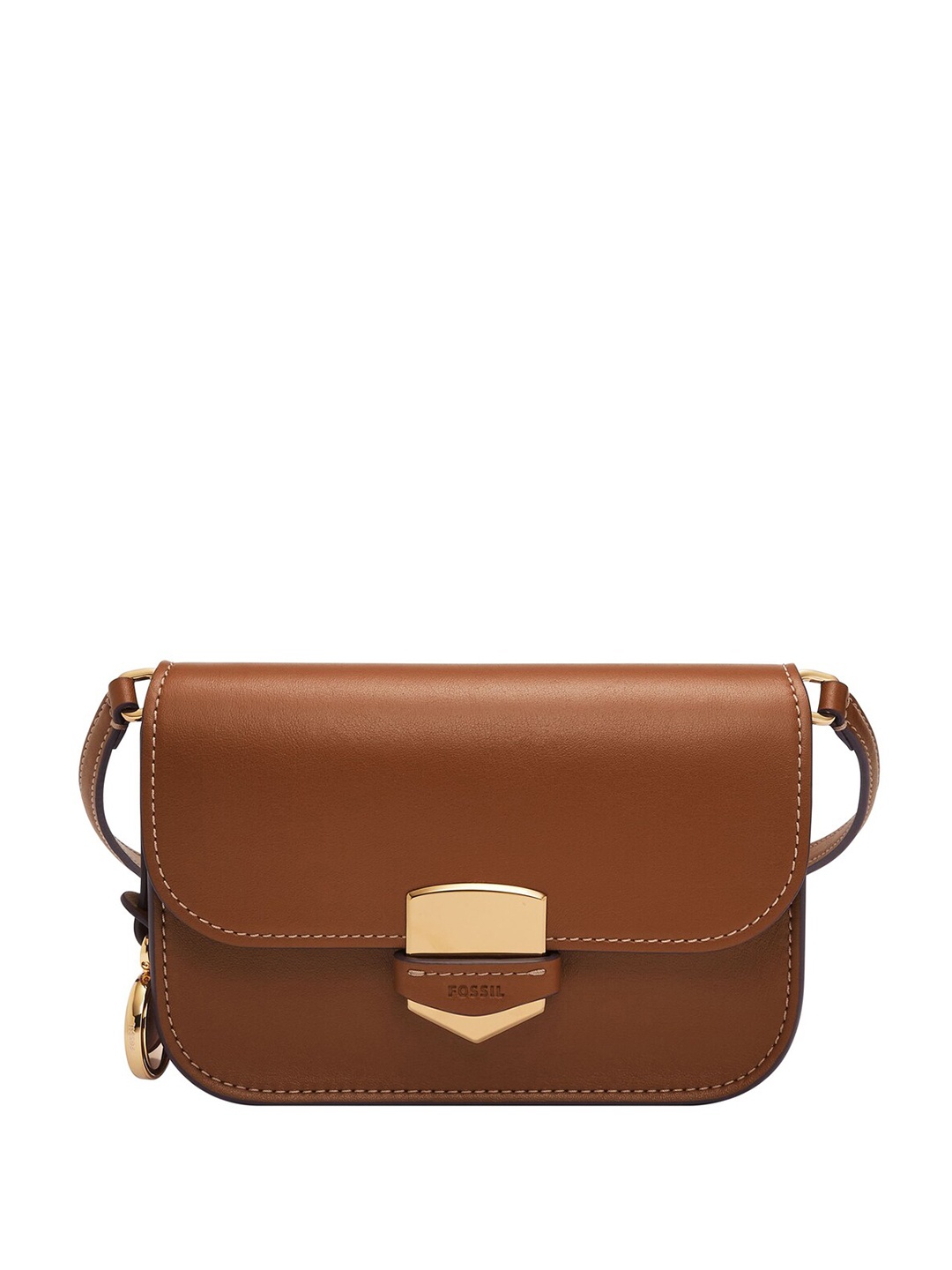 

Fossil Leather Crossbody Structured Sling Bag, Brown