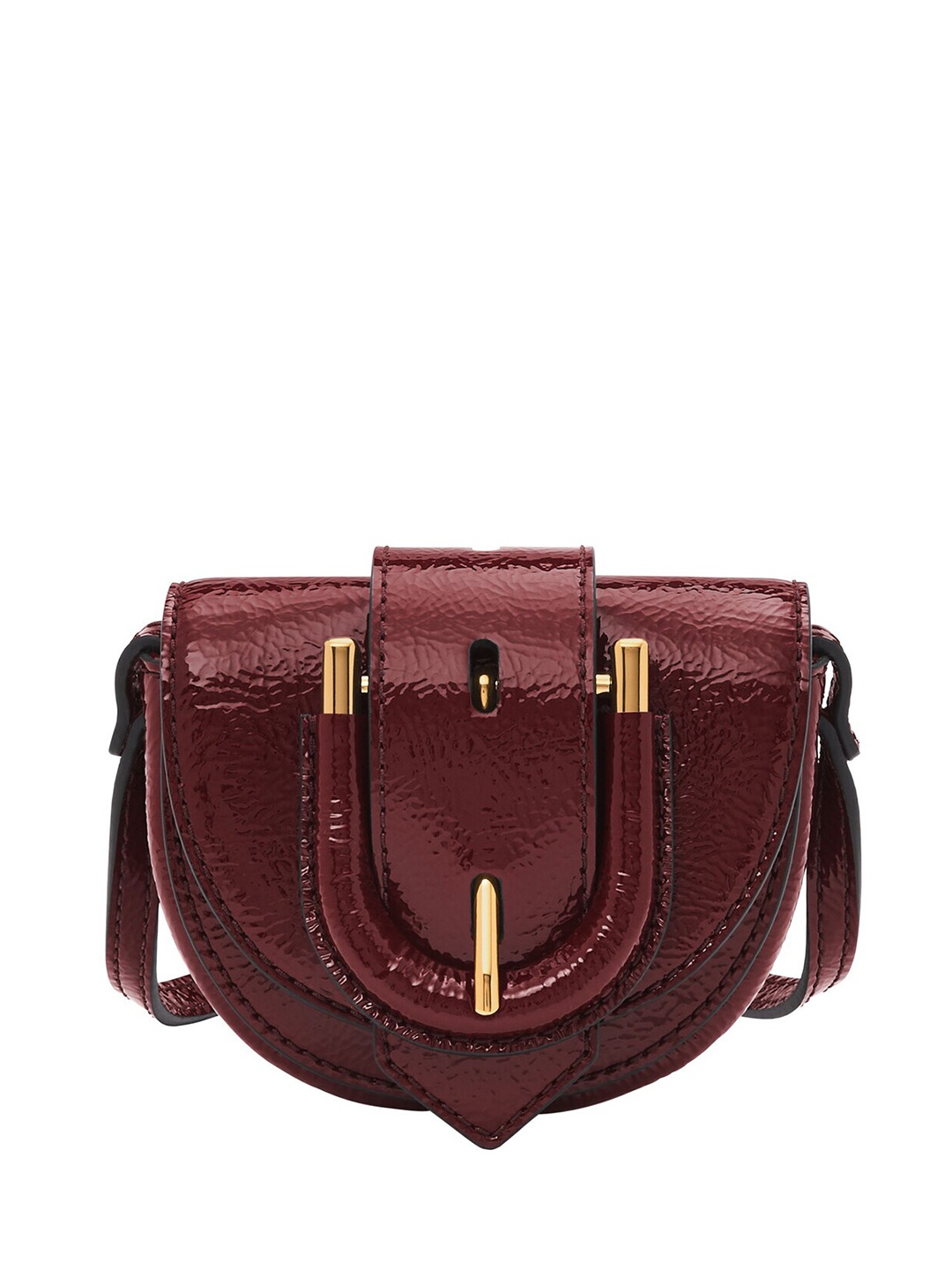 

Fossil Leather Crossbody Structured Sling Bag, Maroon