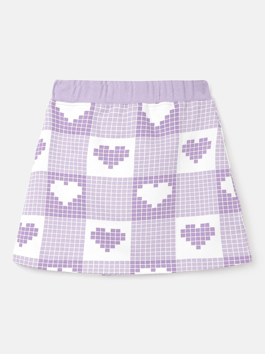 

United Colors of Benetton Girls Graphic Printed A-Line Mini Skirt, Purple