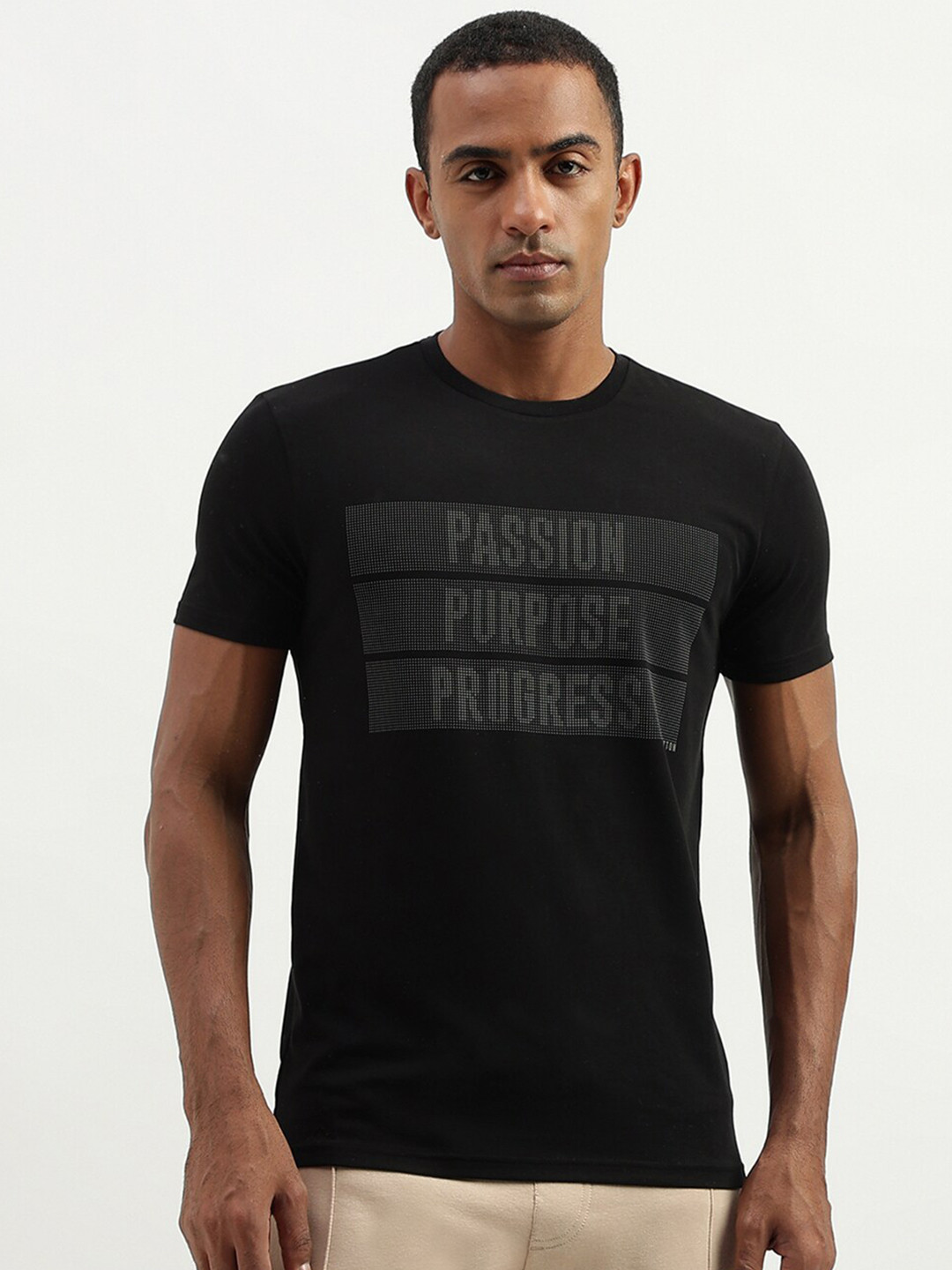 

United Colors of Benetton Typography Printed T-shirt, Black