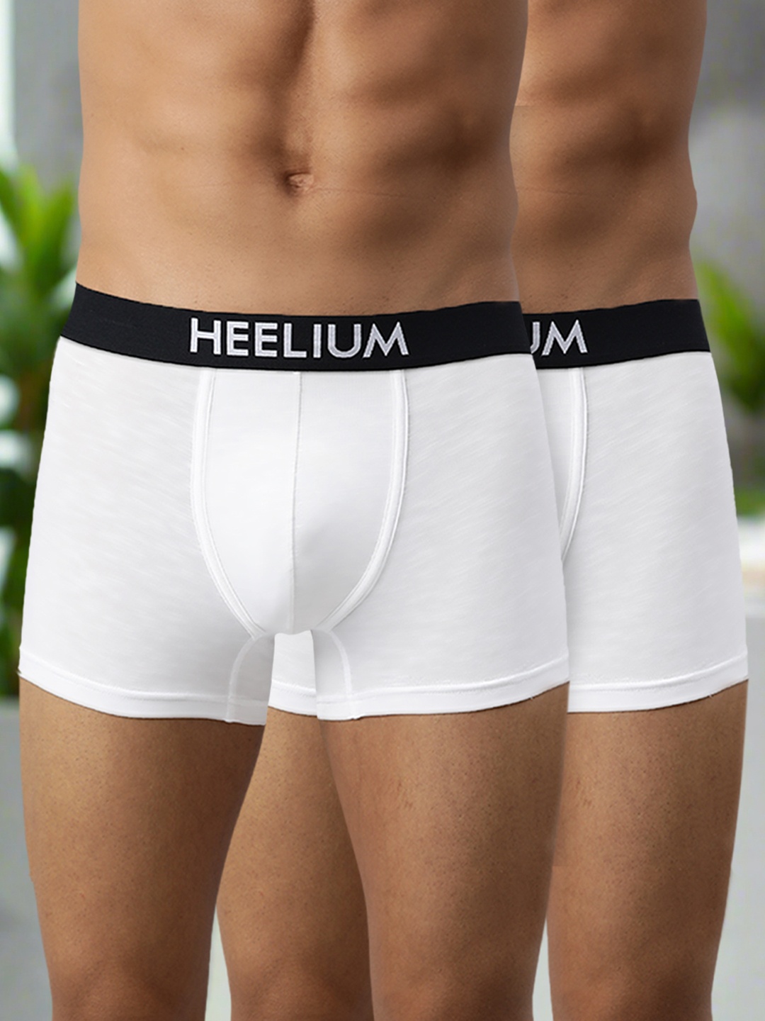 

Heelium Men Pack of 2 Bamboo Super Soft & Odour Free Comfort Fit Trunk, White