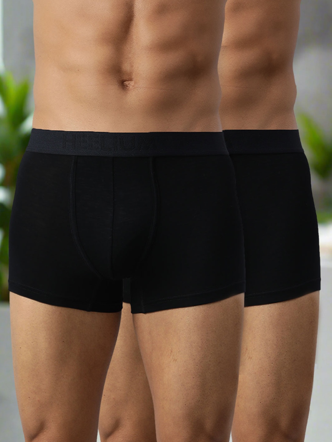 

Heelium Men Pack of 2 Bamboo Super Soft & Odour Free Comfort Fit Trunk, Black