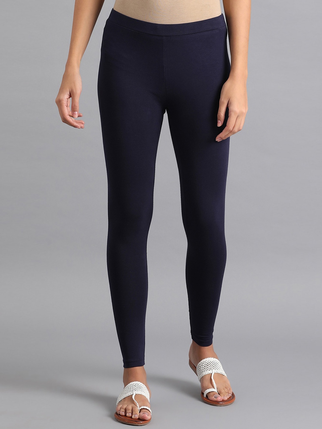 

W Ankle Length Leggings, Navy blue