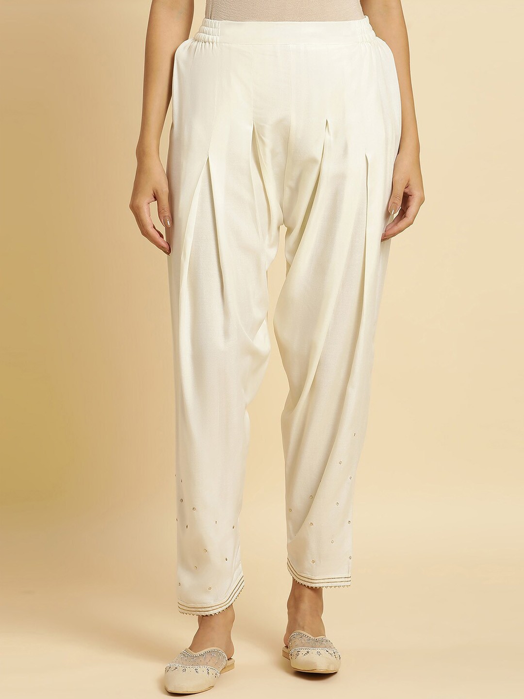 

W Loose-Fit Ethnic Salwar, White