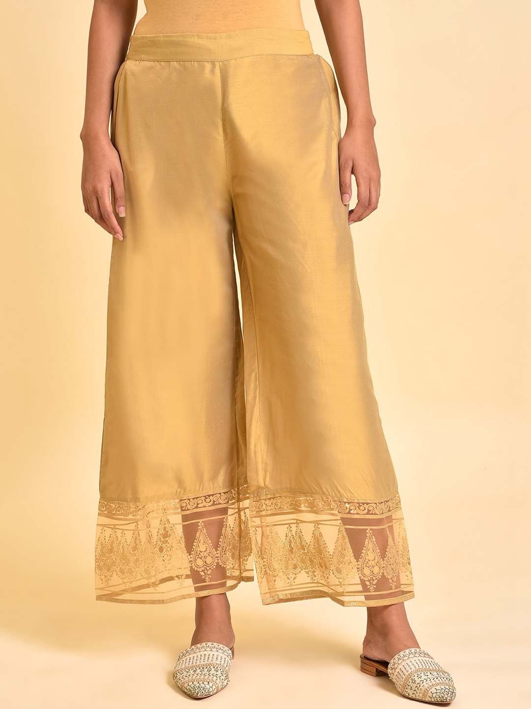 

W Women Parallel Trousers, Gold