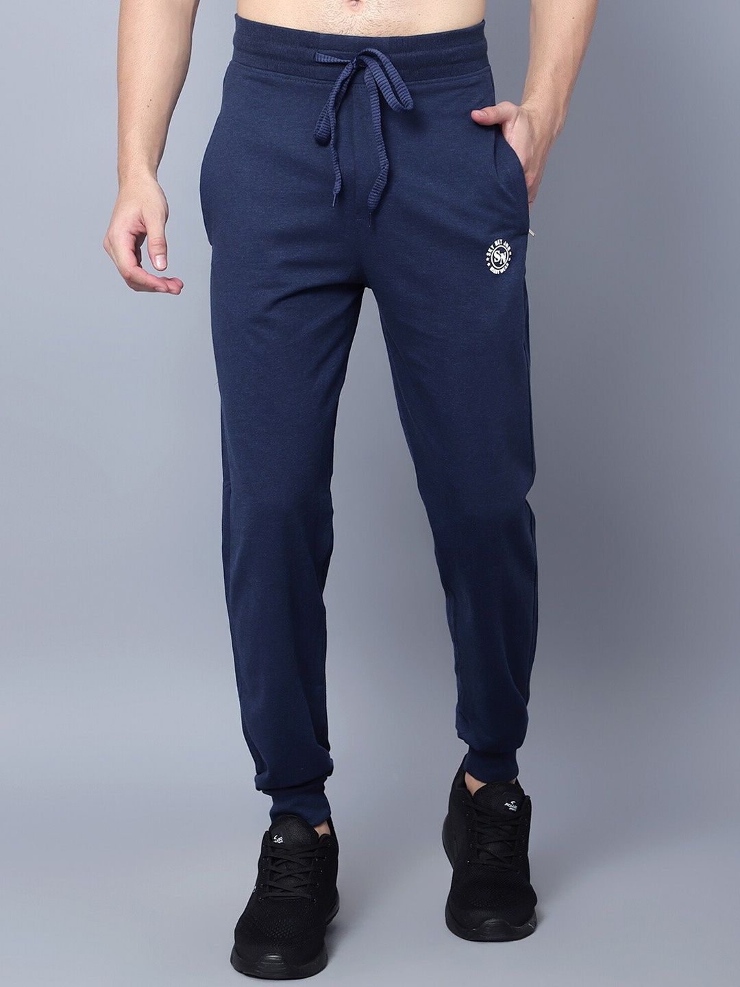

SKY HEIGHTS Men Slim-Fit Cotton Joggers, Blue