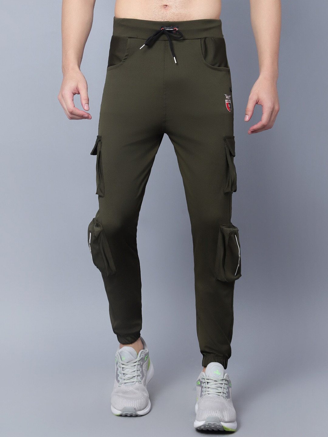 

SKY HEIGHTS Men Mid-Rise Slim Fit Joggers, Olive