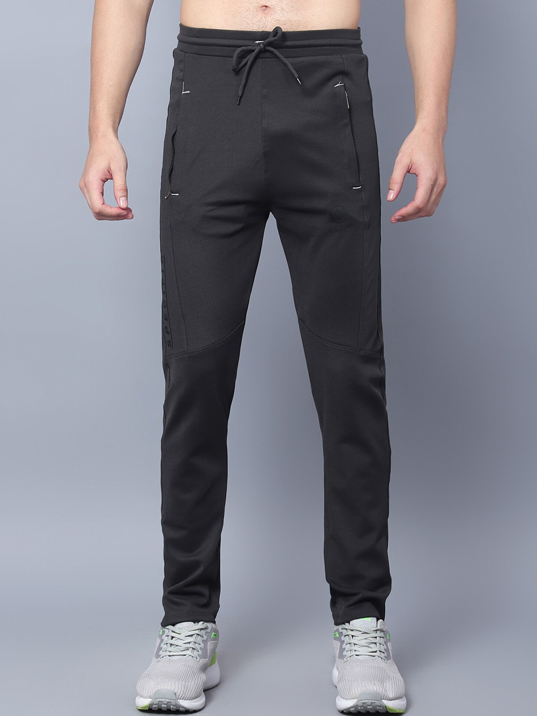 

SKY HEIGHTS Men Slim-Fit Mid-Rise Track Pants, Charcoal