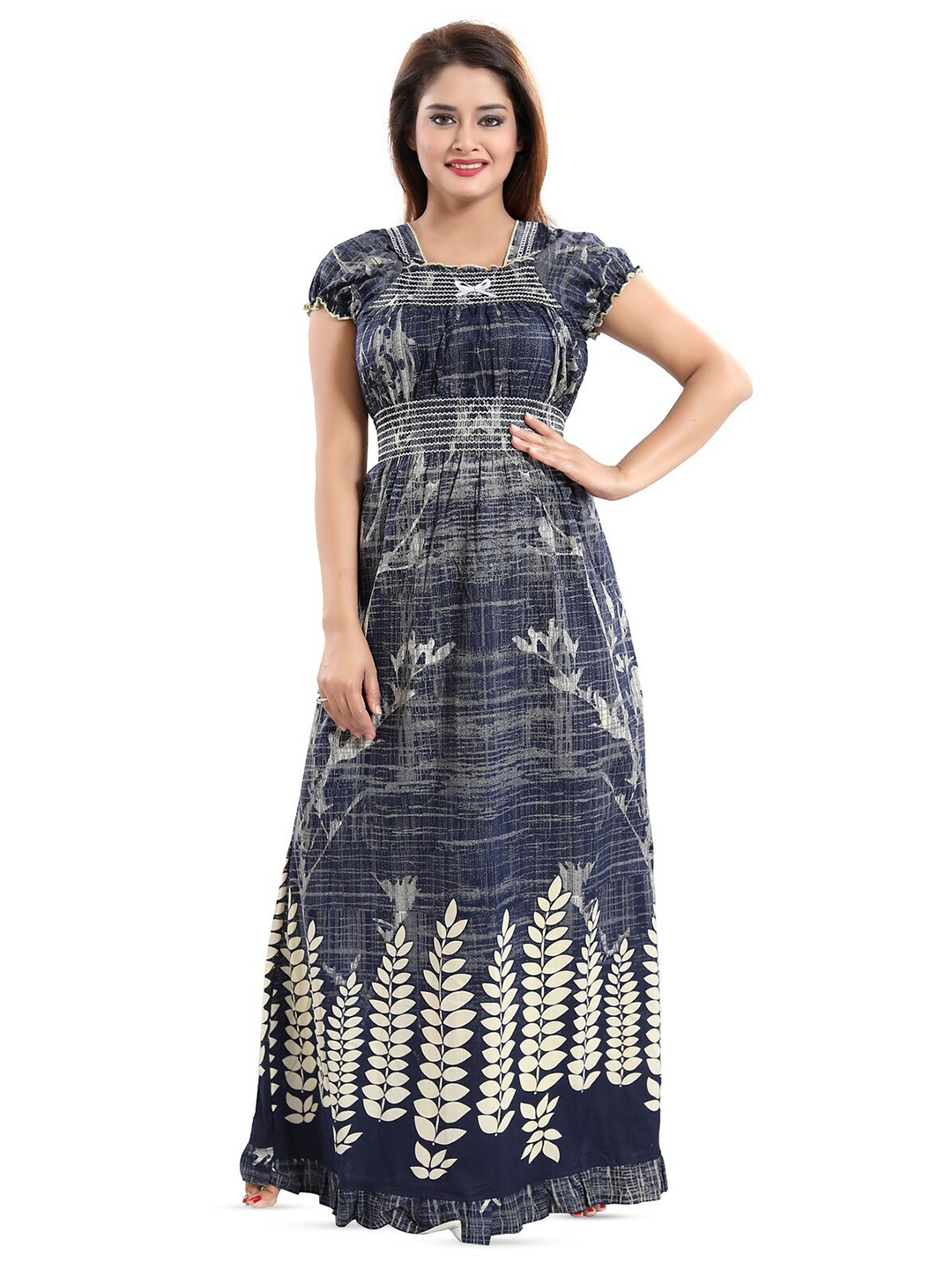 

CINCO Printed Maxi Nightdress, Navy blue