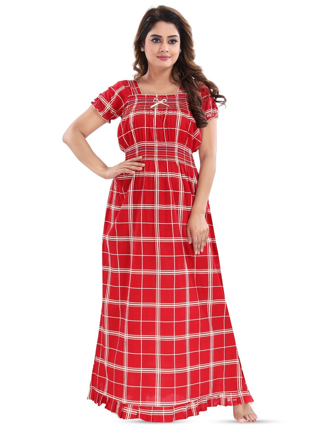

CINCO Checked Maxi Nightdress, Red