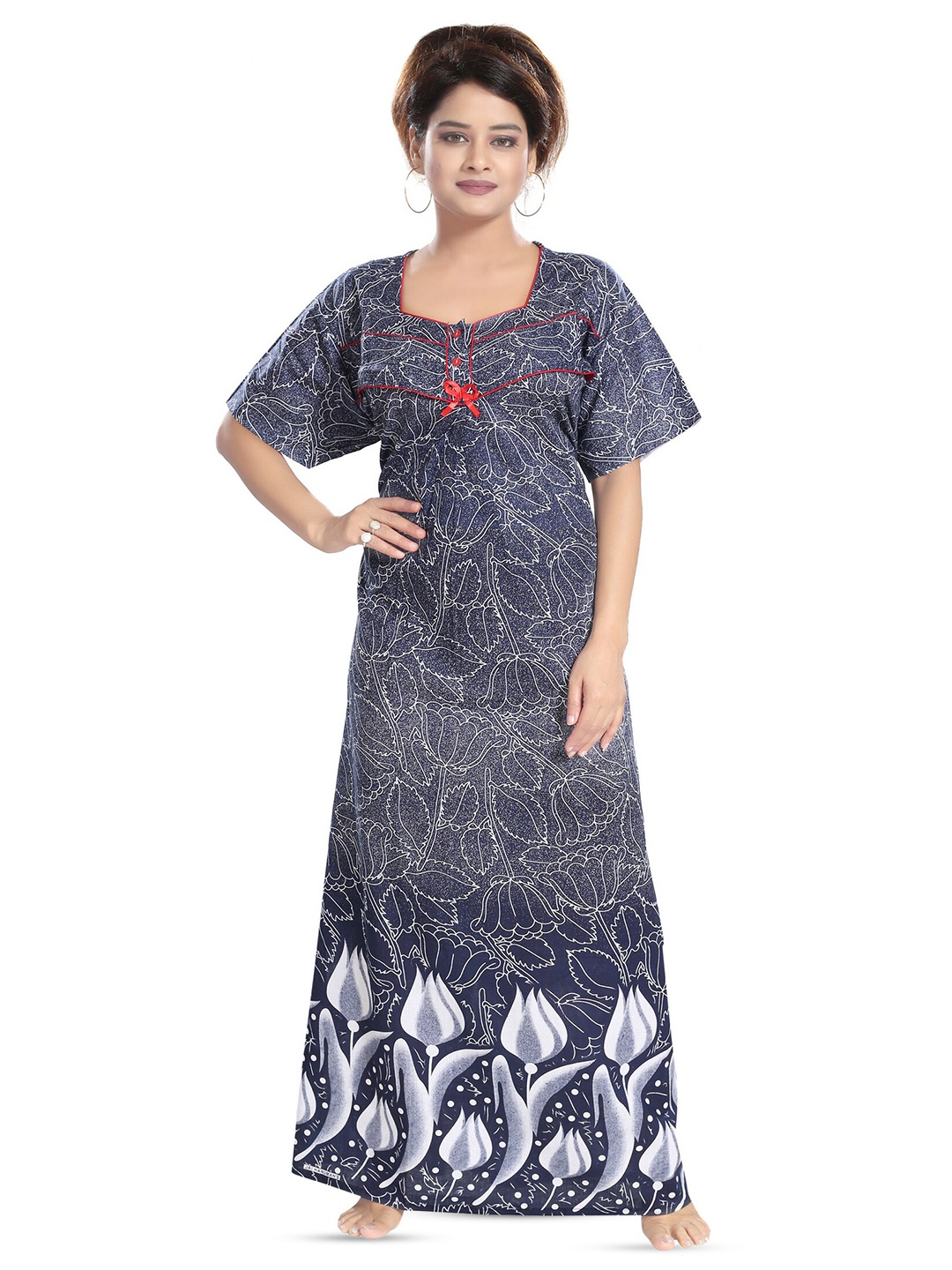 

CINCO Floral Printed Maternity Maxi Nightdress, Blue
