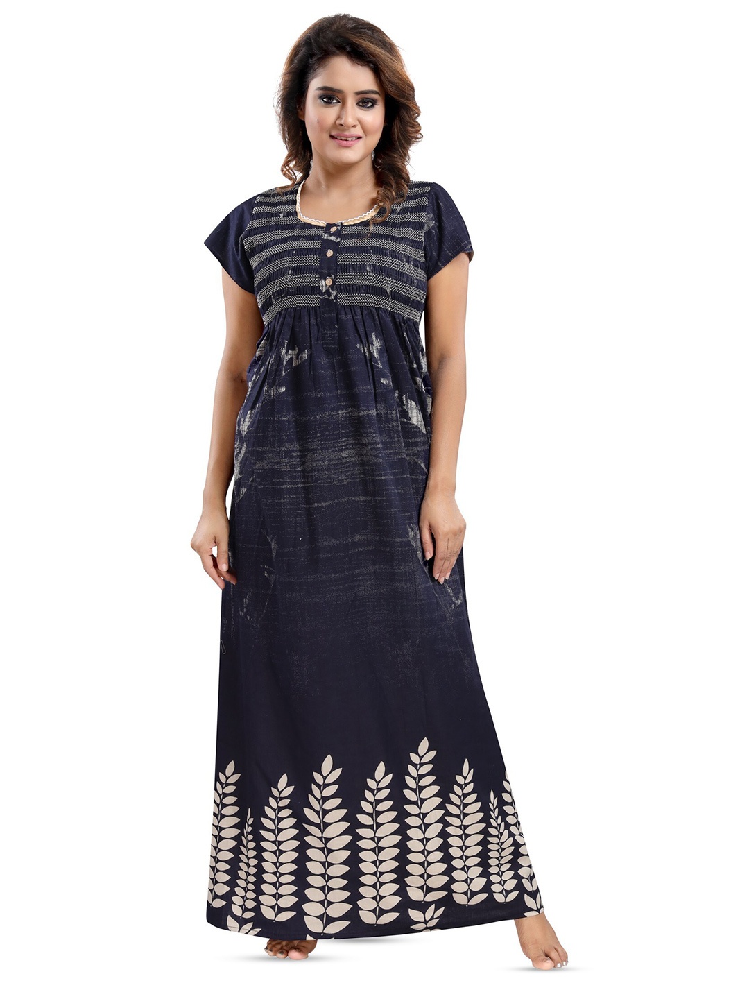 

CINCO Floral Printed Maxi Nightdress, Navy blue
