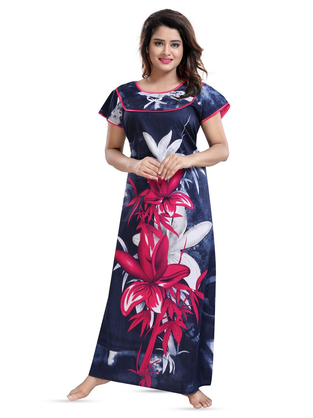 

CINCO Floral Printed Maxi Nightdress, Navy blue