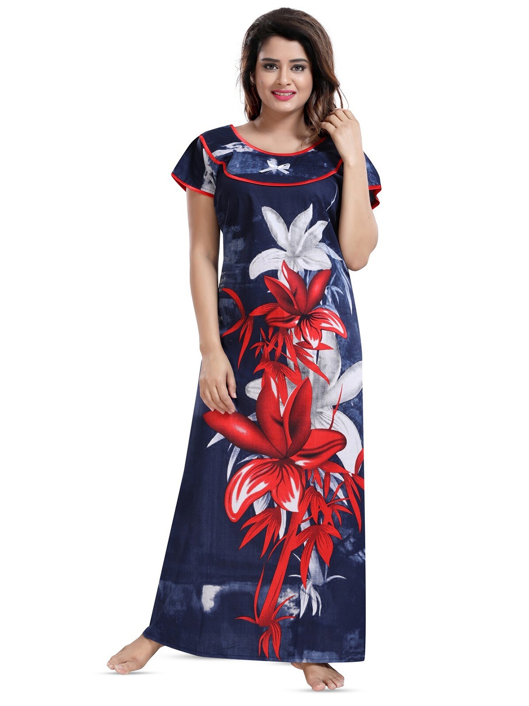 

CINCO Floral Printed Maxi Nightdress, Navy blue