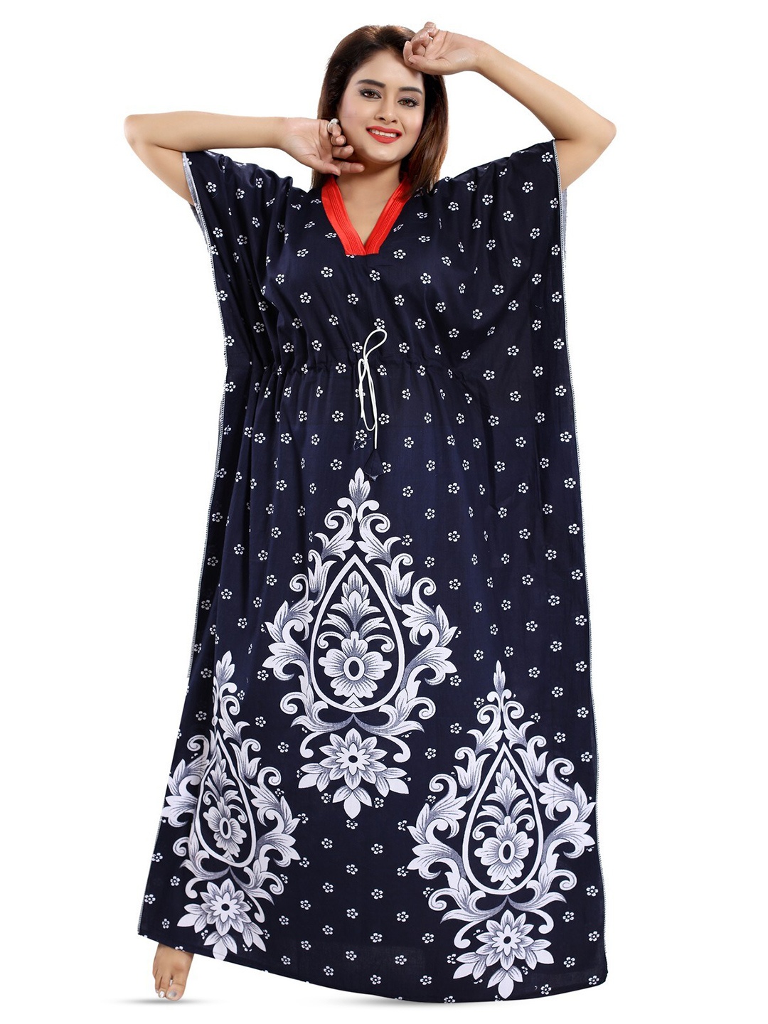 

CINCO Printed Maxi Kaftan Nightdress, Blue