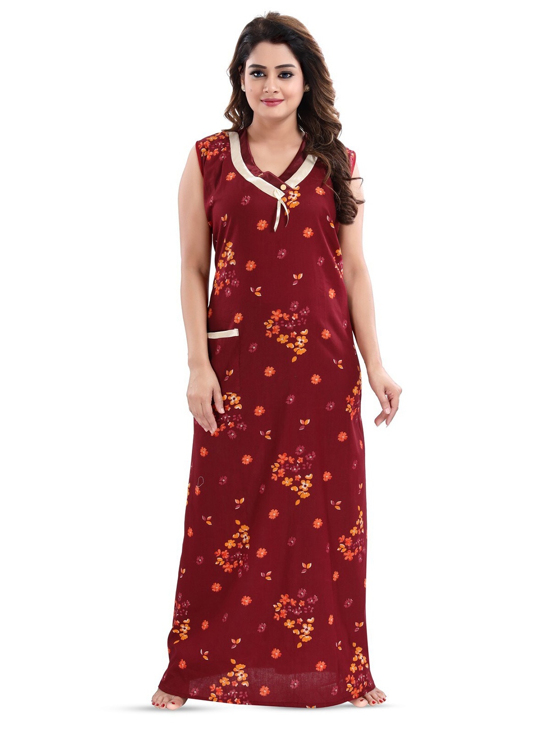 

CINCO Floral Printed Maxi Nightdress, Brown