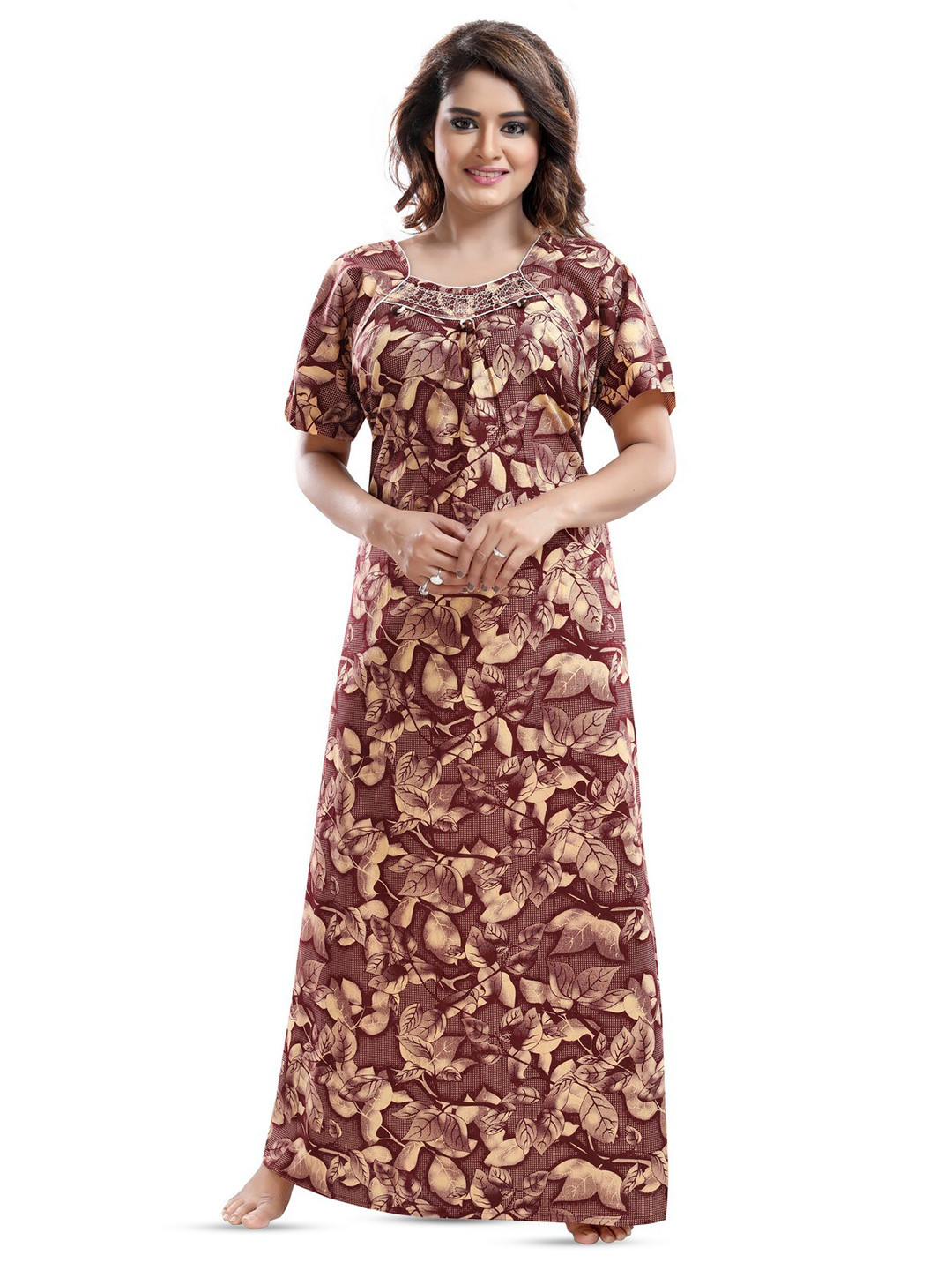 

CINCO Floral Printed Maxi Nightdress, Brown
