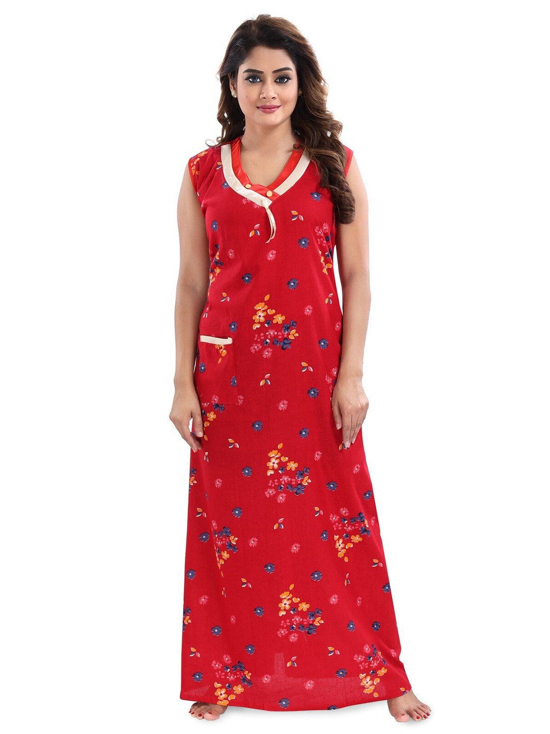 

CINCO Floral Printed Maxi Nightdress, Red