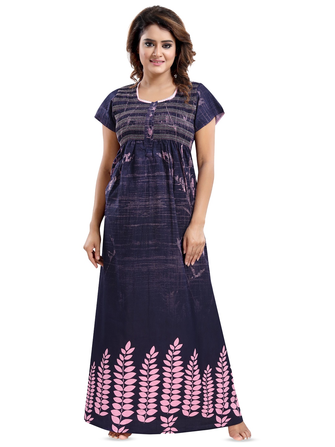 

CINCO Floral Printed Maxi Nightdress, Navy blue