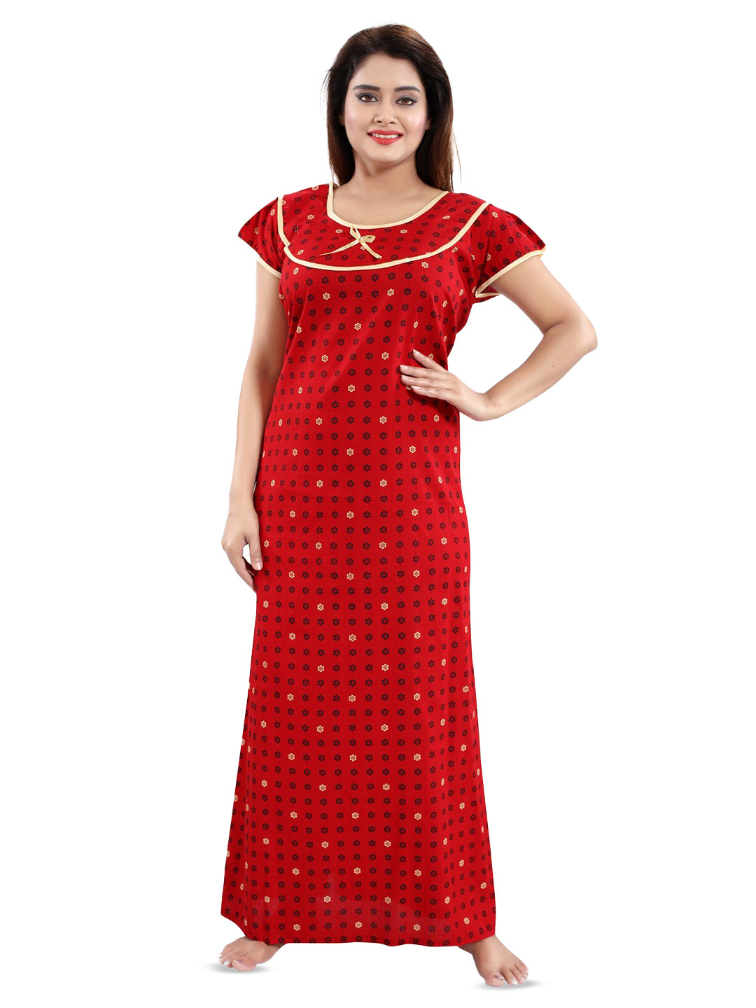 

CINCO Polka Dot Printed Maxi Nightdress, Red