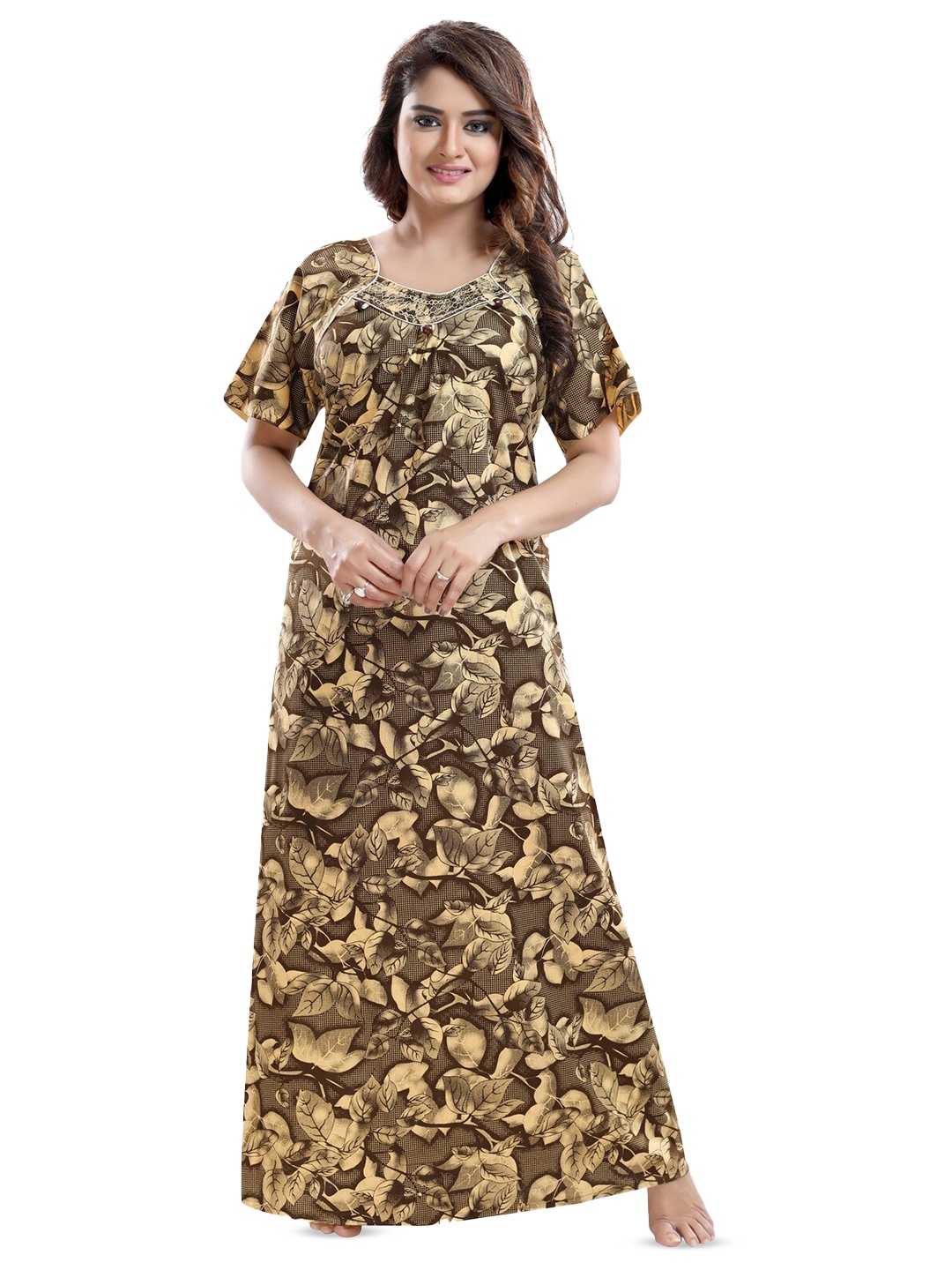 

CINCO Floral Printed Maxi Nightdress, Brown