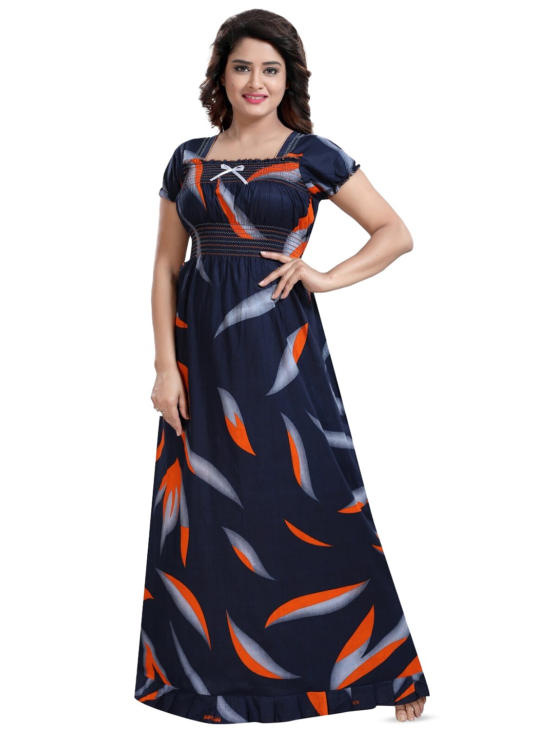

CINCO Printed Maxi Nightdress, Navy blue