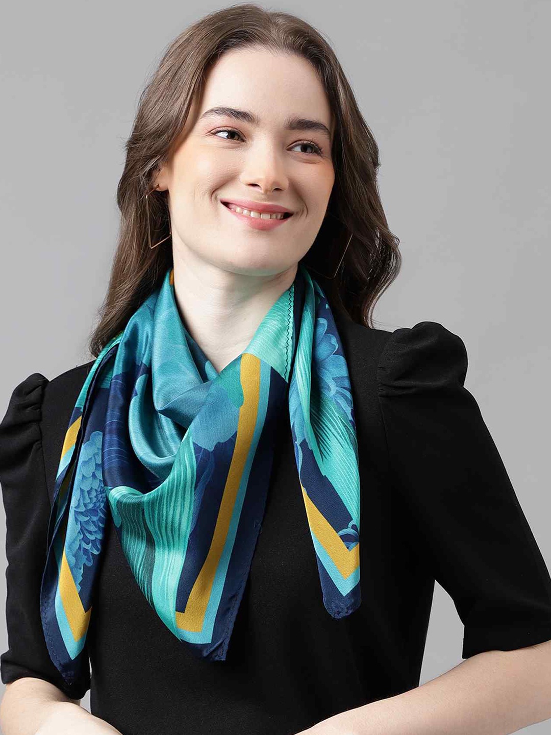 

Tossido Women Pack Of 2 Floral Printed Scarves, Blue