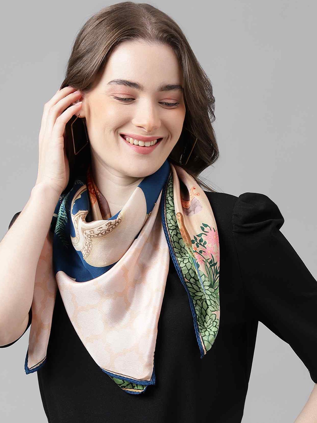 

Tossido Women Pack Of 2 Graphic Printed Scarves, Blue
