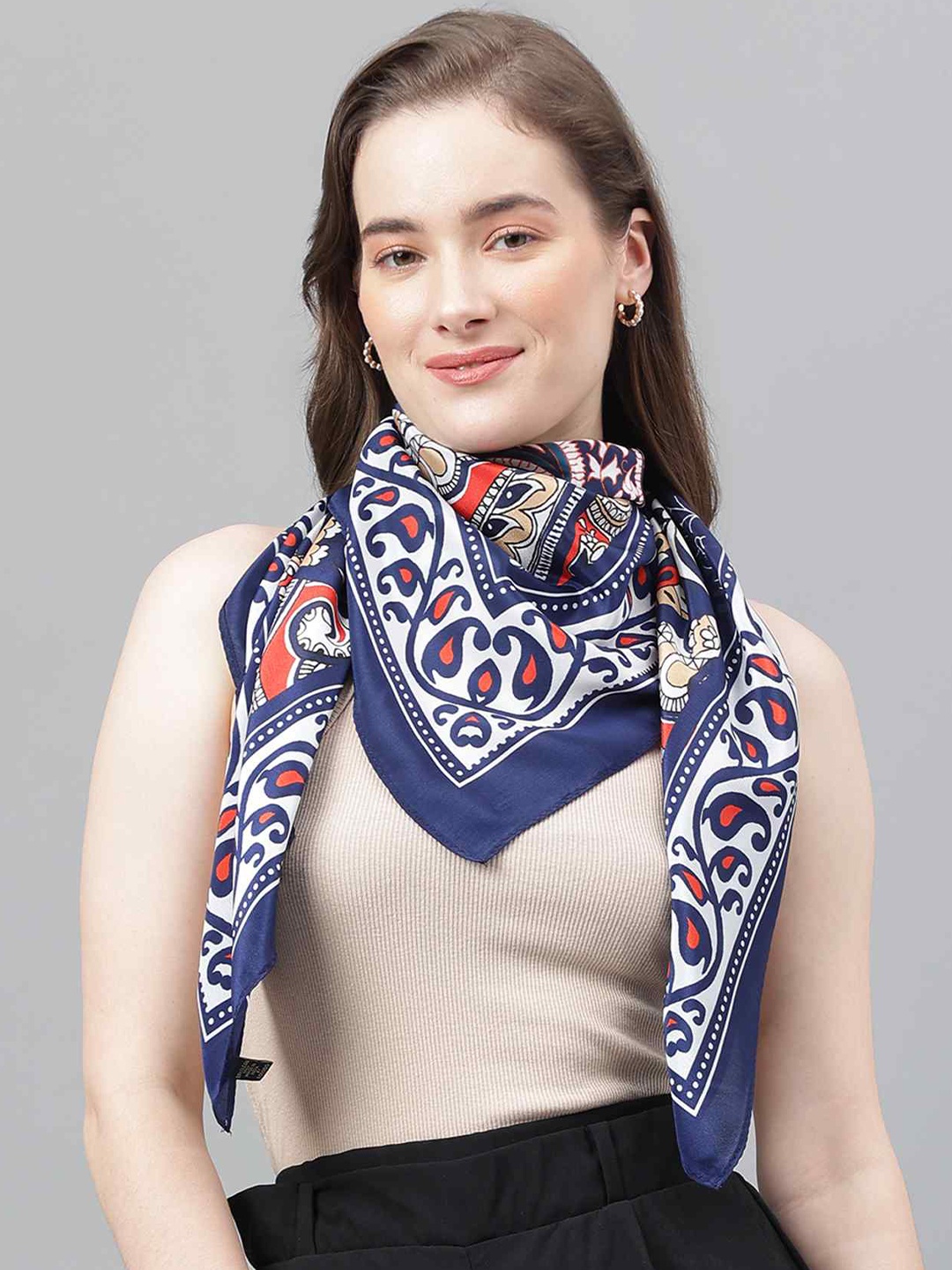 

Tossido Women Pack Of 2 Ethnic Motifs Printed Scarves, Blue