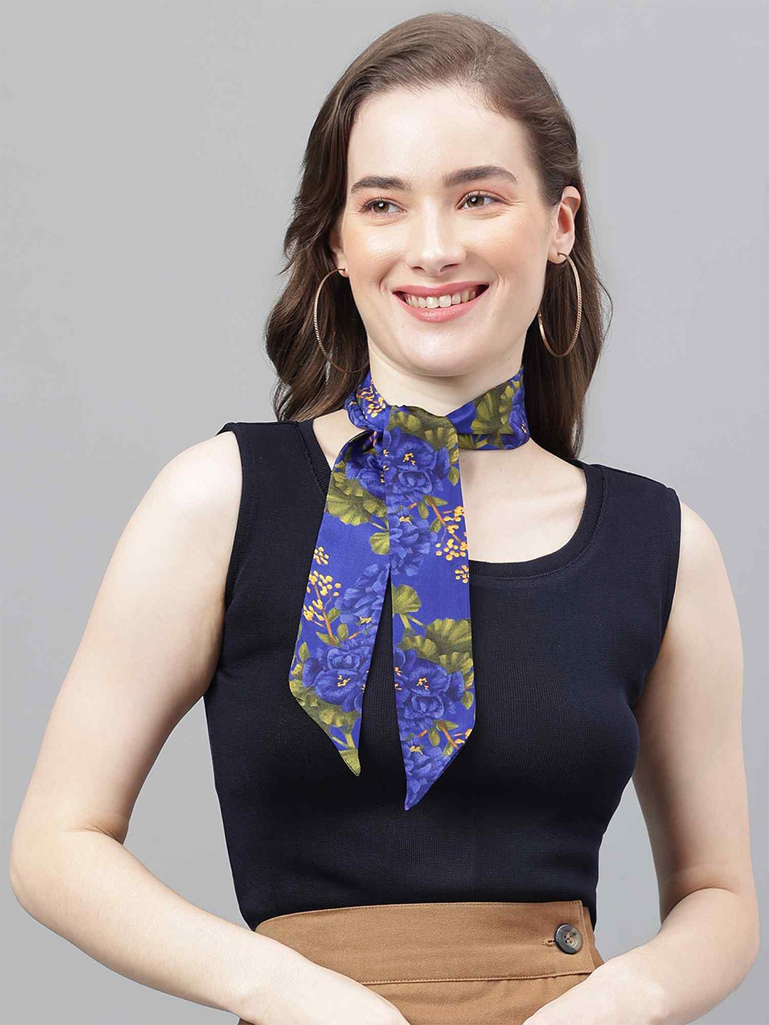 

Tossido Women Pack Of 2 Floral Printed Scarves, Blue