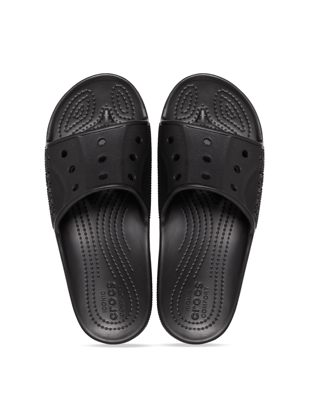 

Crocs Unisex Textured Croslite Sliders, Black