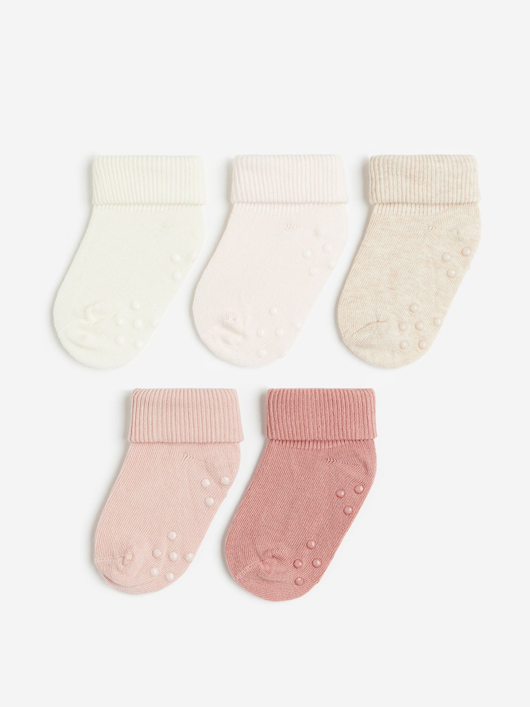 

H&M Boys 5-Pack Anti-Slip Socks, Beige