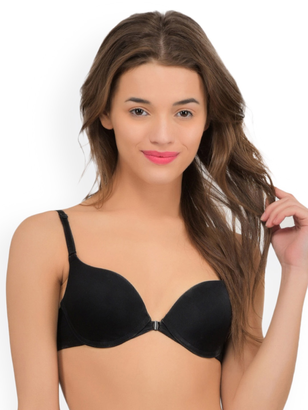 

PrettyCat Black Solid Underwired Lightly Padded Push-Up Bra PCBR20304636B