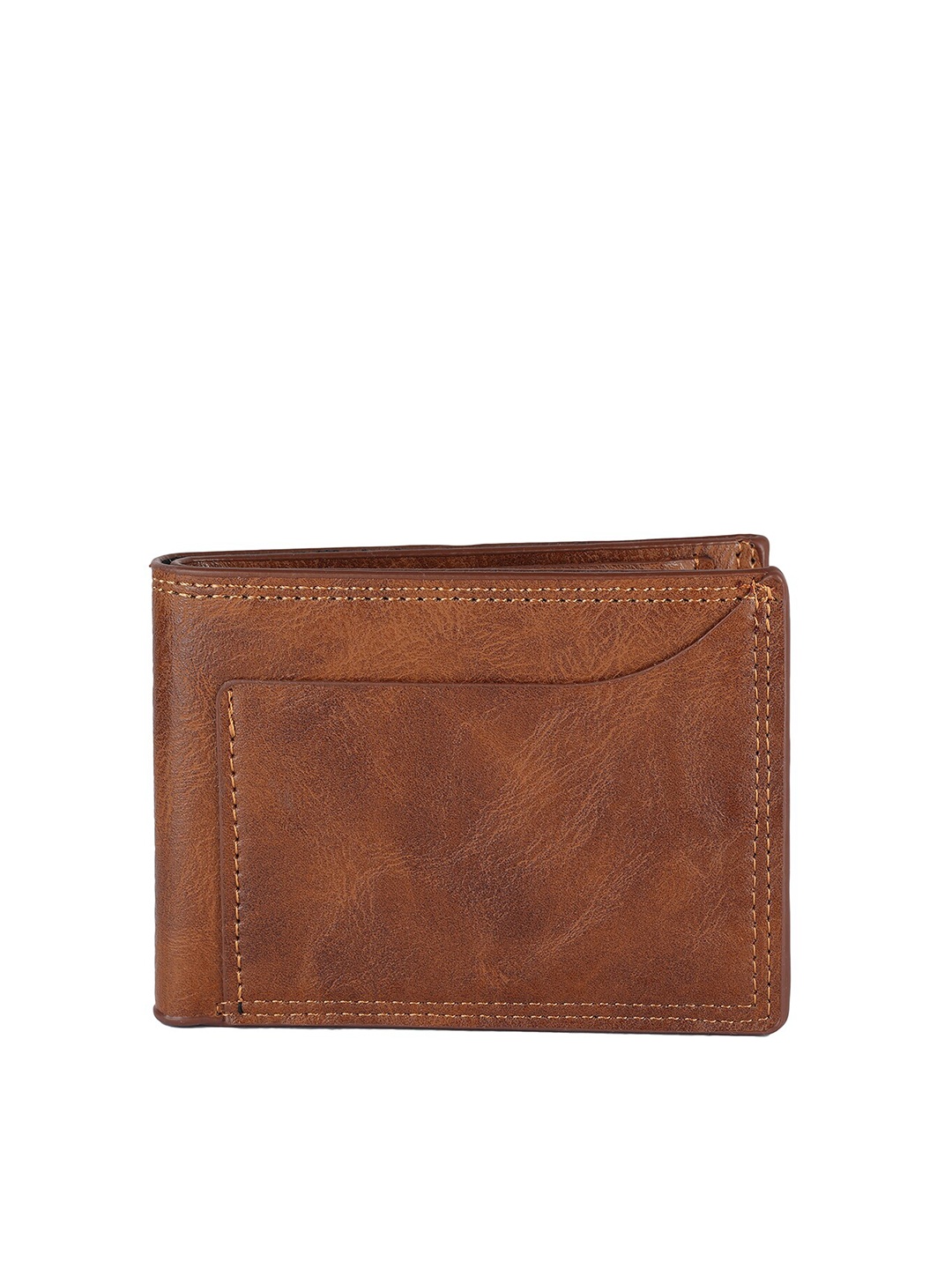 

ZEVORA Men Leather Water Resistance Two Fold Wallet, Brown