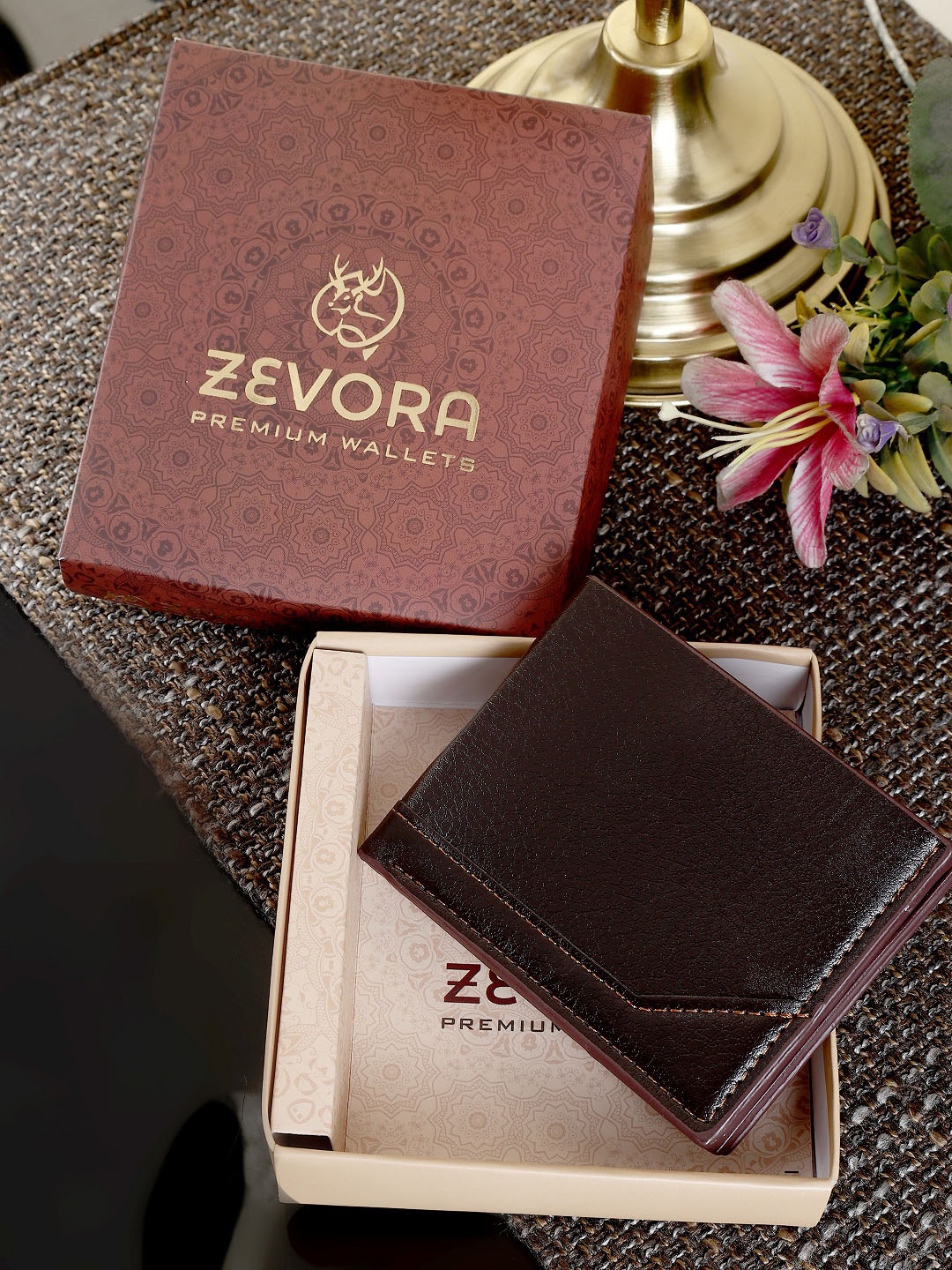 

ZEVORA Textured Two Fold Wallet, Brown