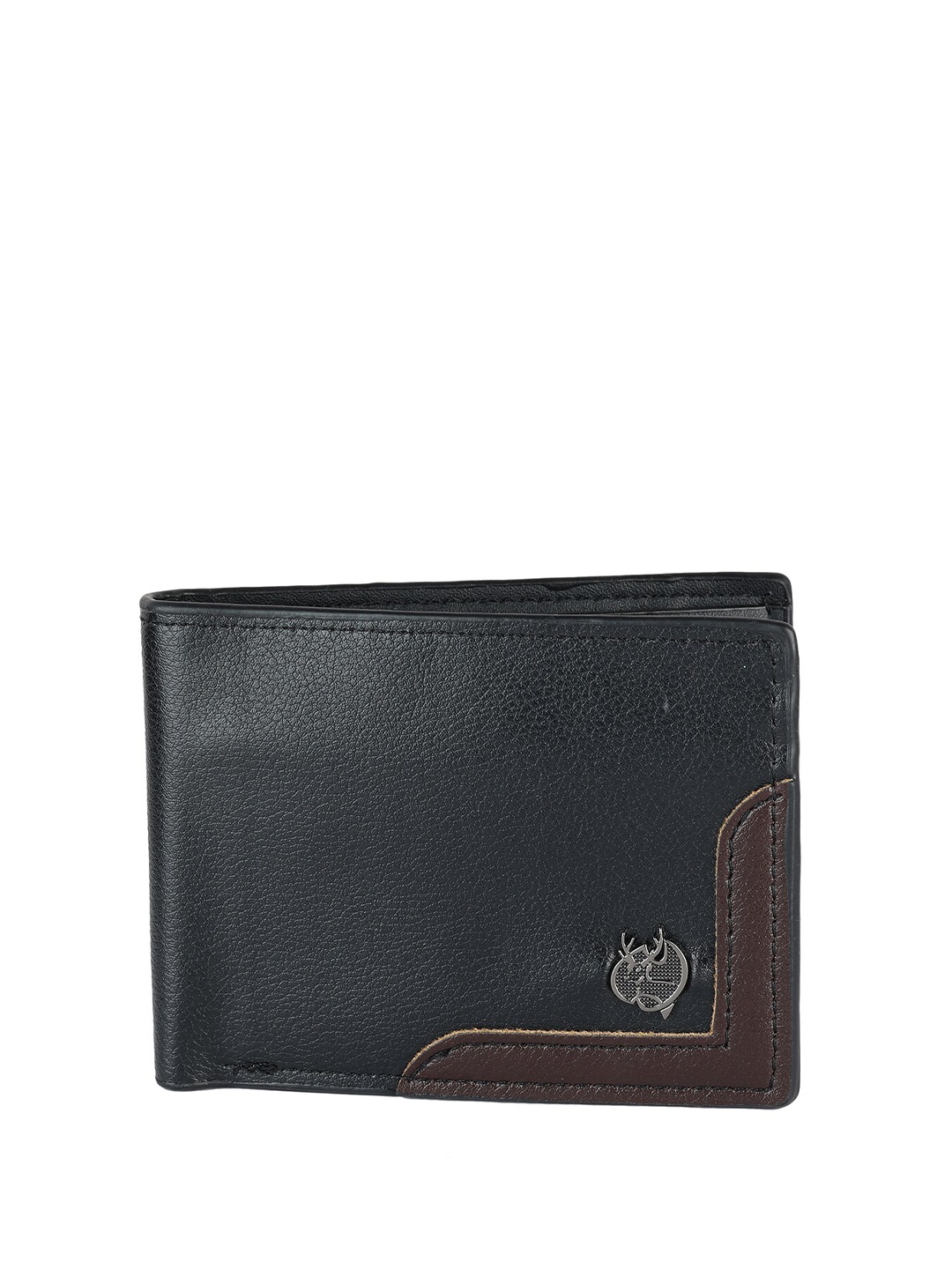 

ZEVORA Men Leather Water Resistance Two Fold Wallet, Black