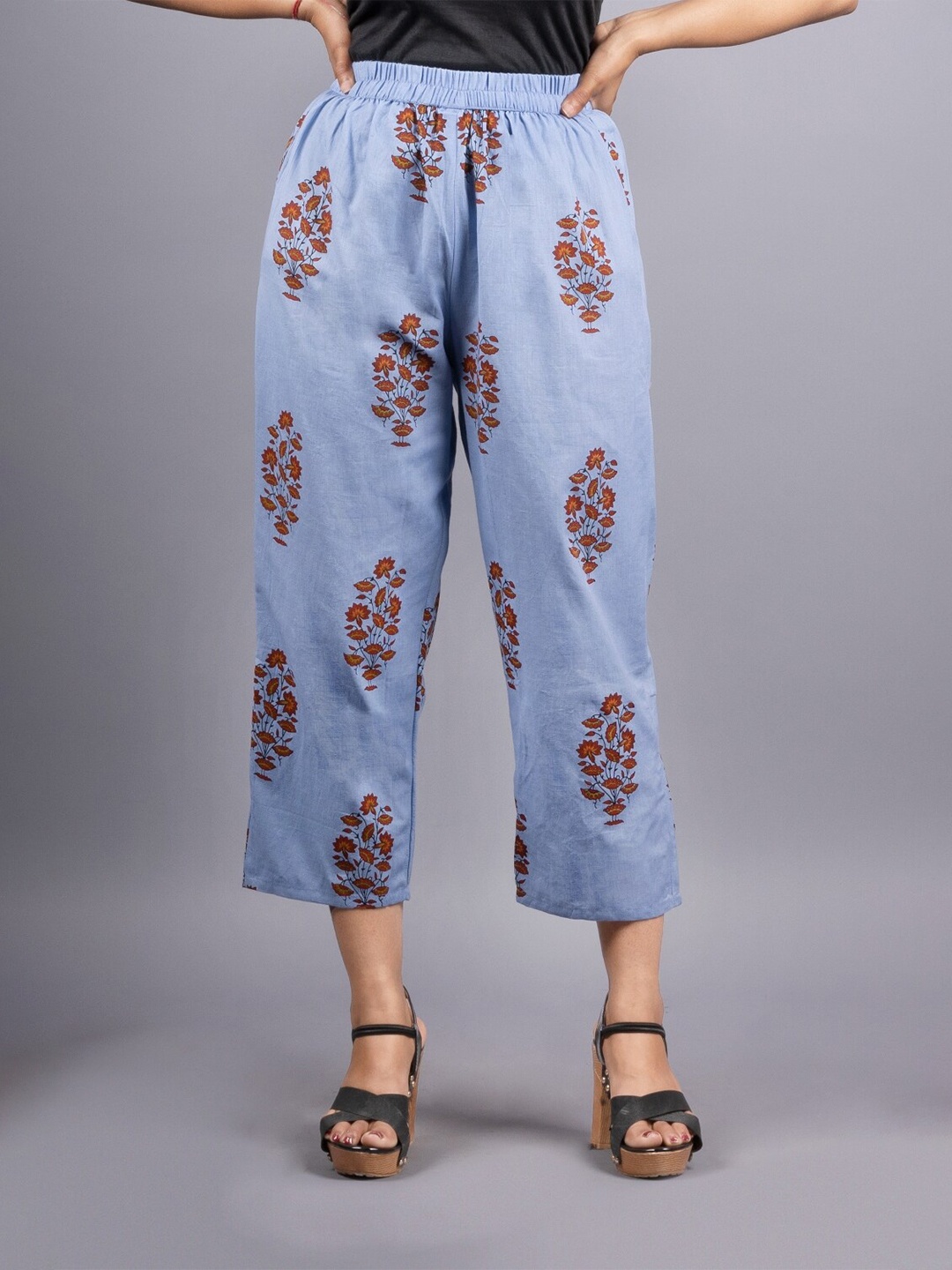 

KALINI Women Floral Printed Palazzos, Blue