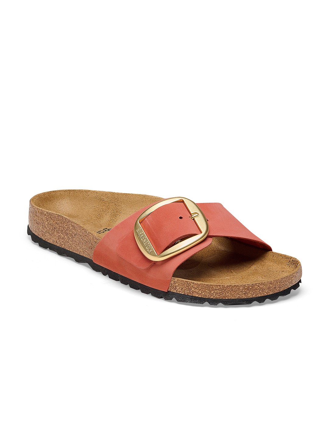 

Birkenstock Madrid Big Buckle Mars Red Narrow Width Nubuck Leather One-Strap Sandals