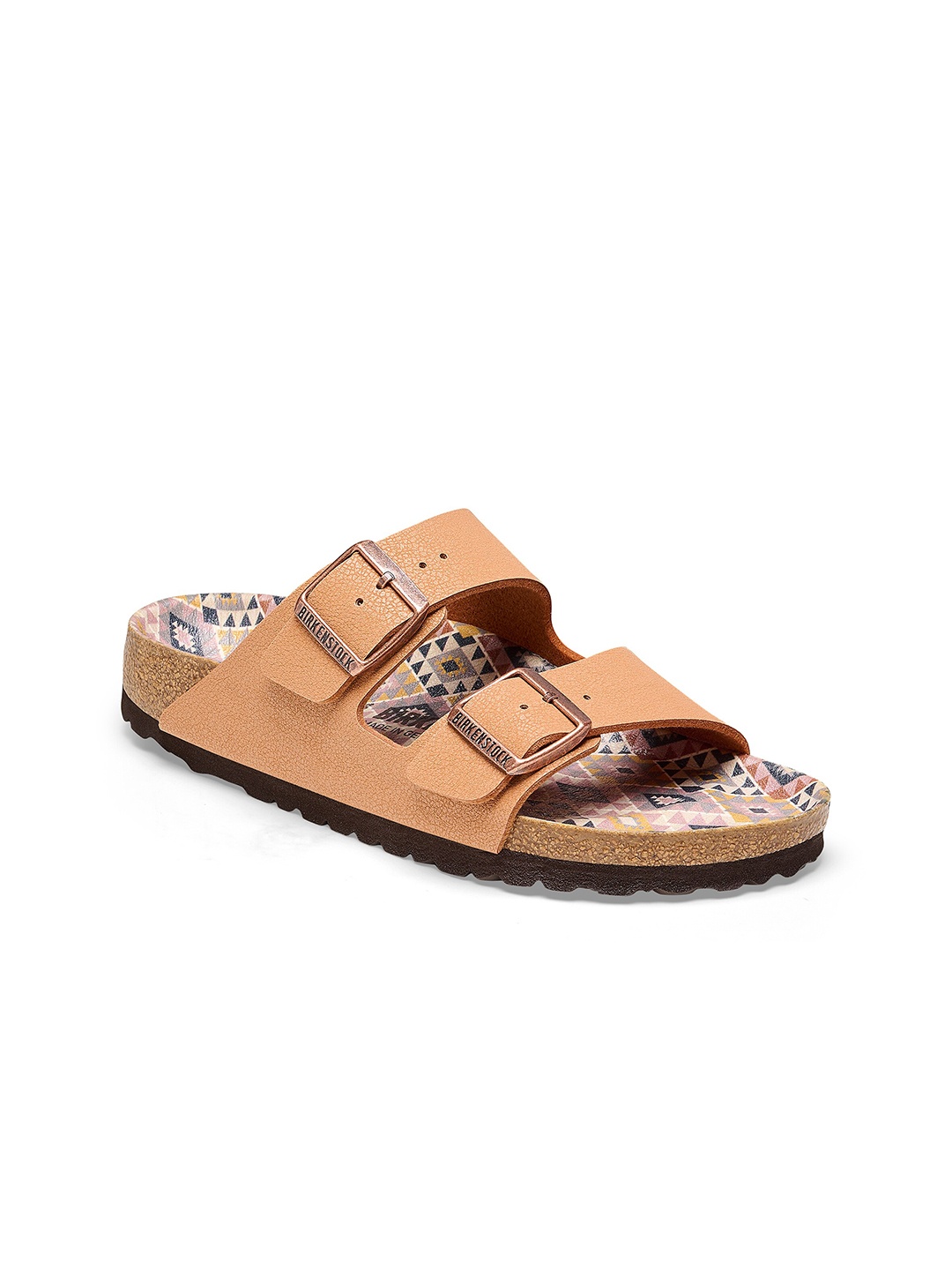 

Birkenstock Arizona Vegan Pecan Narrow Width Birko-Flor Nubuck Two-Strap Sandals, Brown