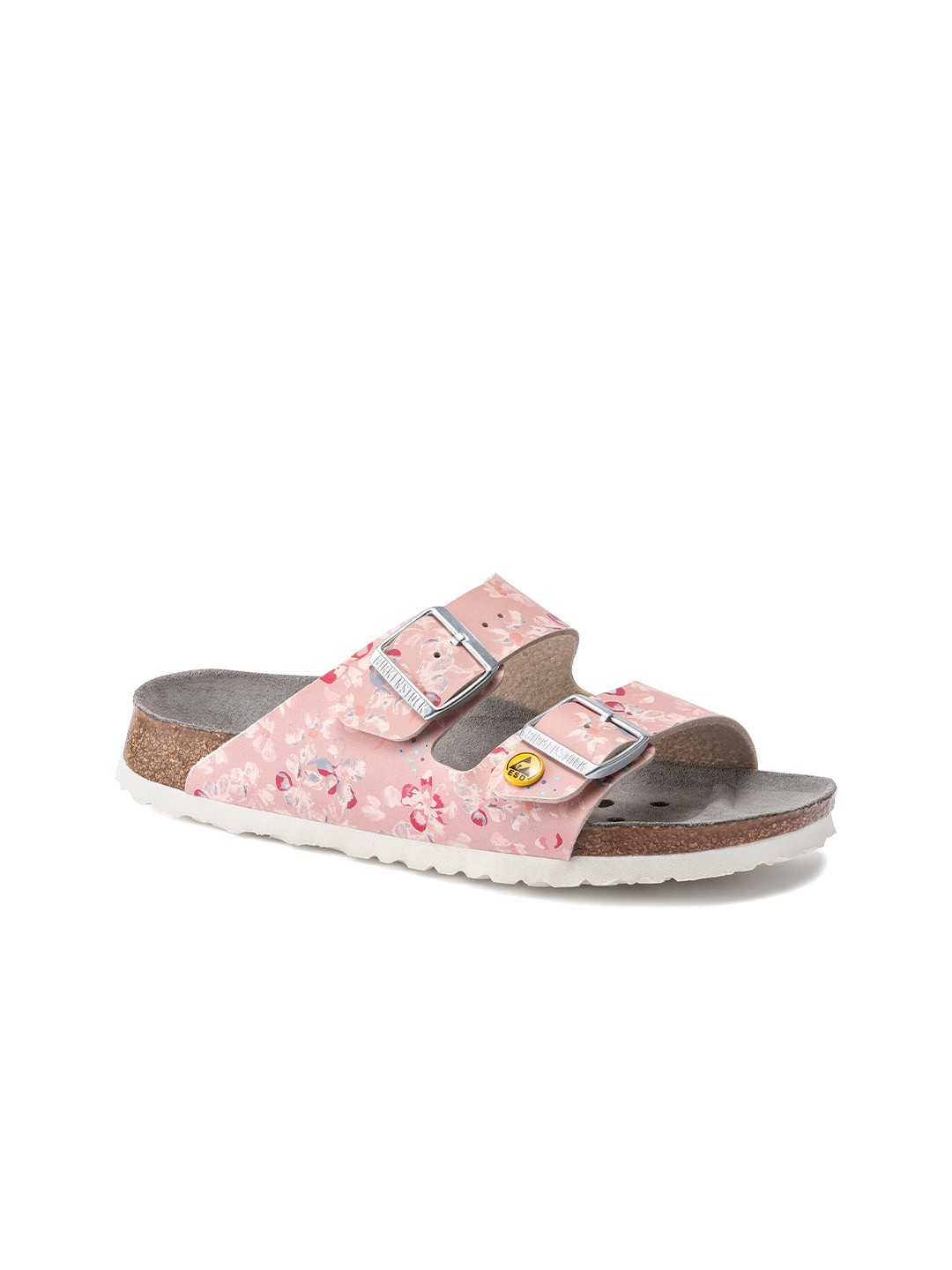 

Birkenstock Arizona ESD Birko-Flor Narrow Width Open Toe Flats, Rose