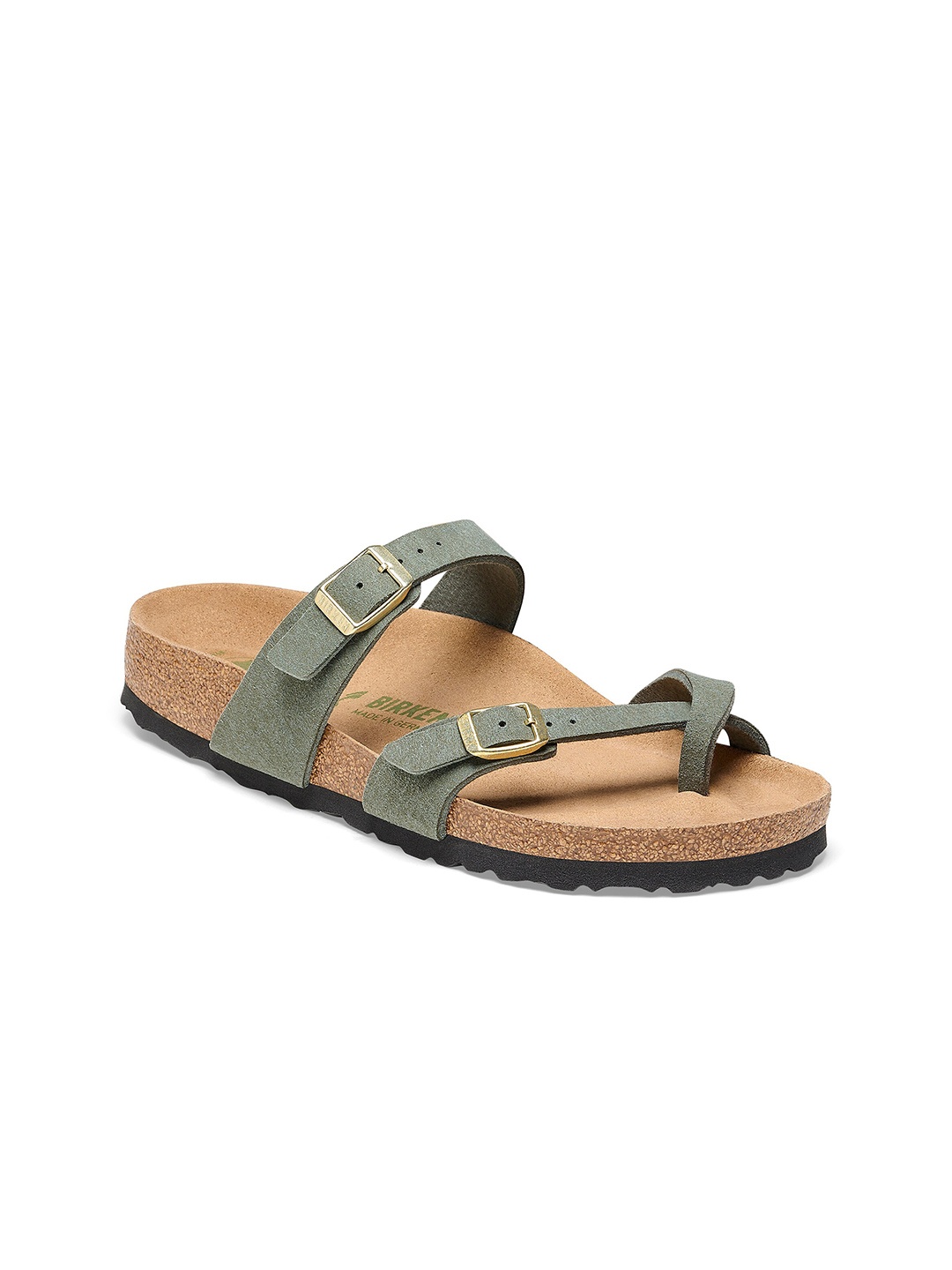 

Birkenstock Mayari Soft Birki Vegan Thyme Regular Width Synthetics Thong Sandals, Green