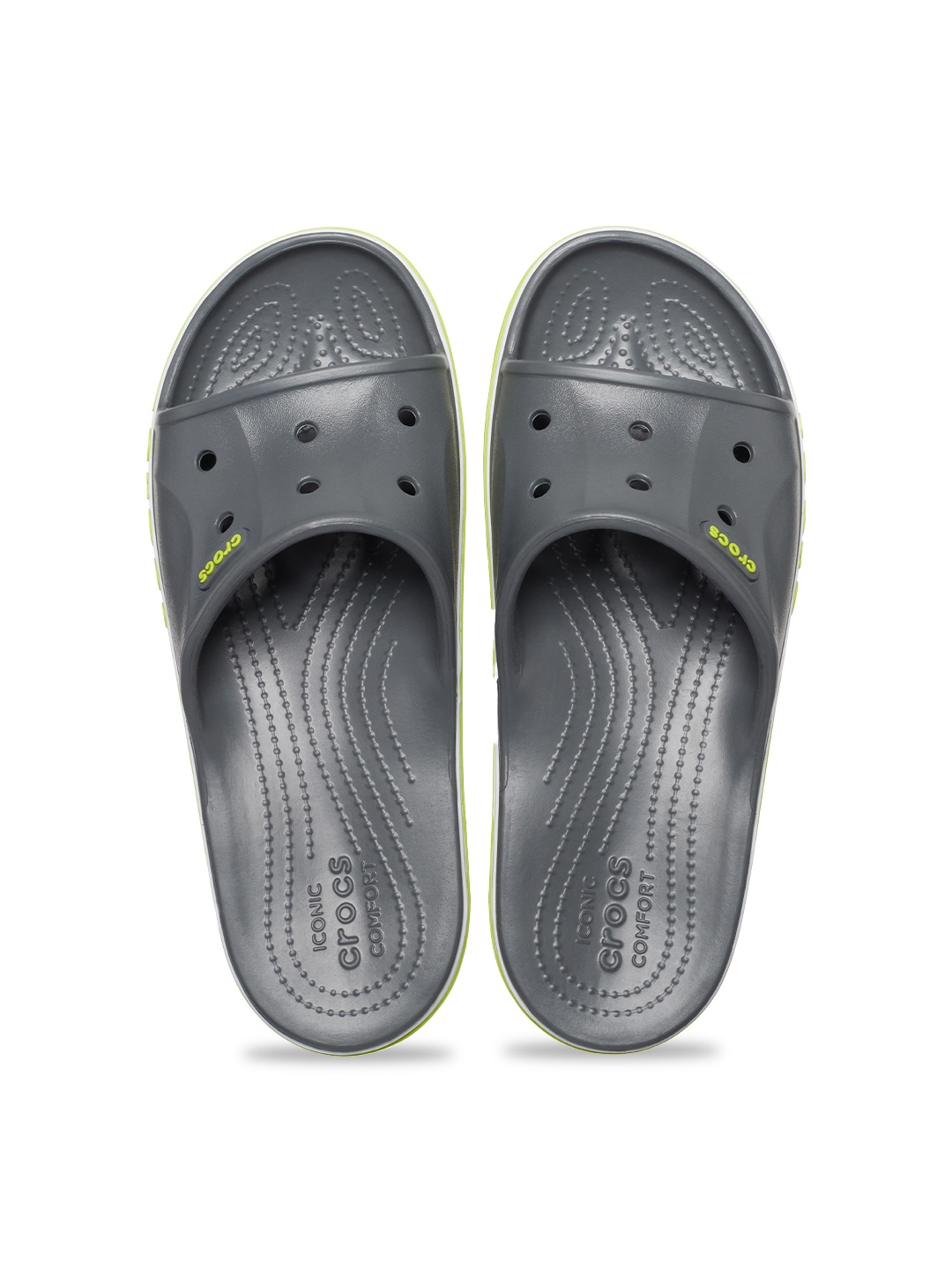 

Crocs Unisex Textured Croslite Sliders, Grey