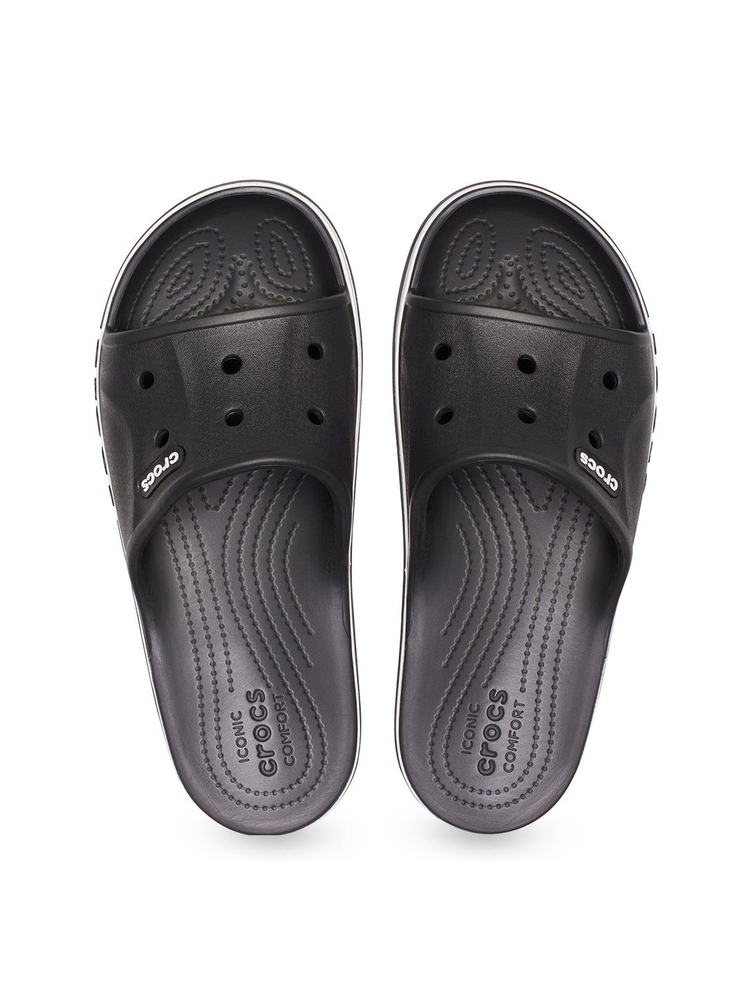 

Crocs Unisex Textured Croslite Sliders, Black