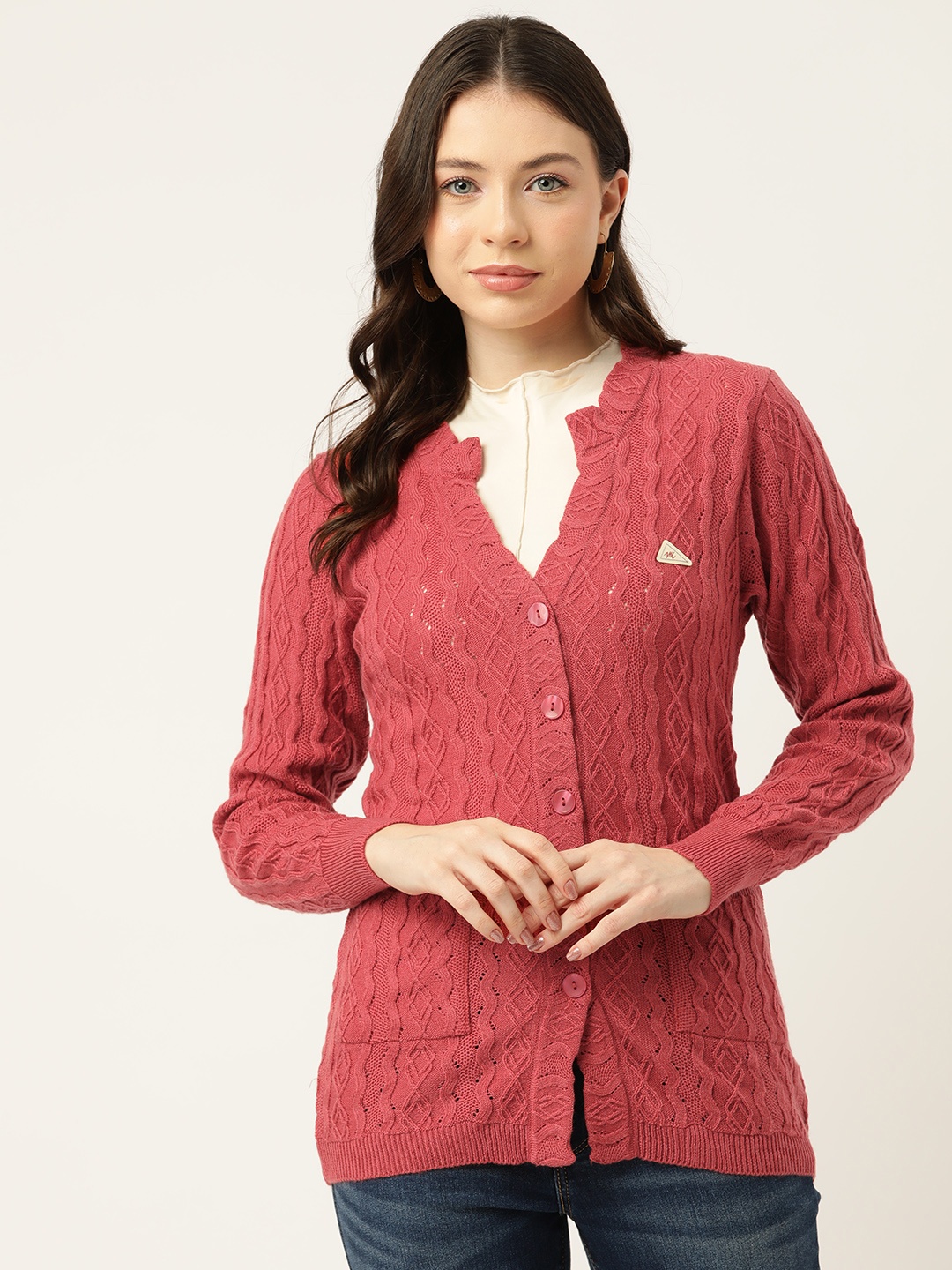 

Monte Carlo Cable Knit Cardigan, Red