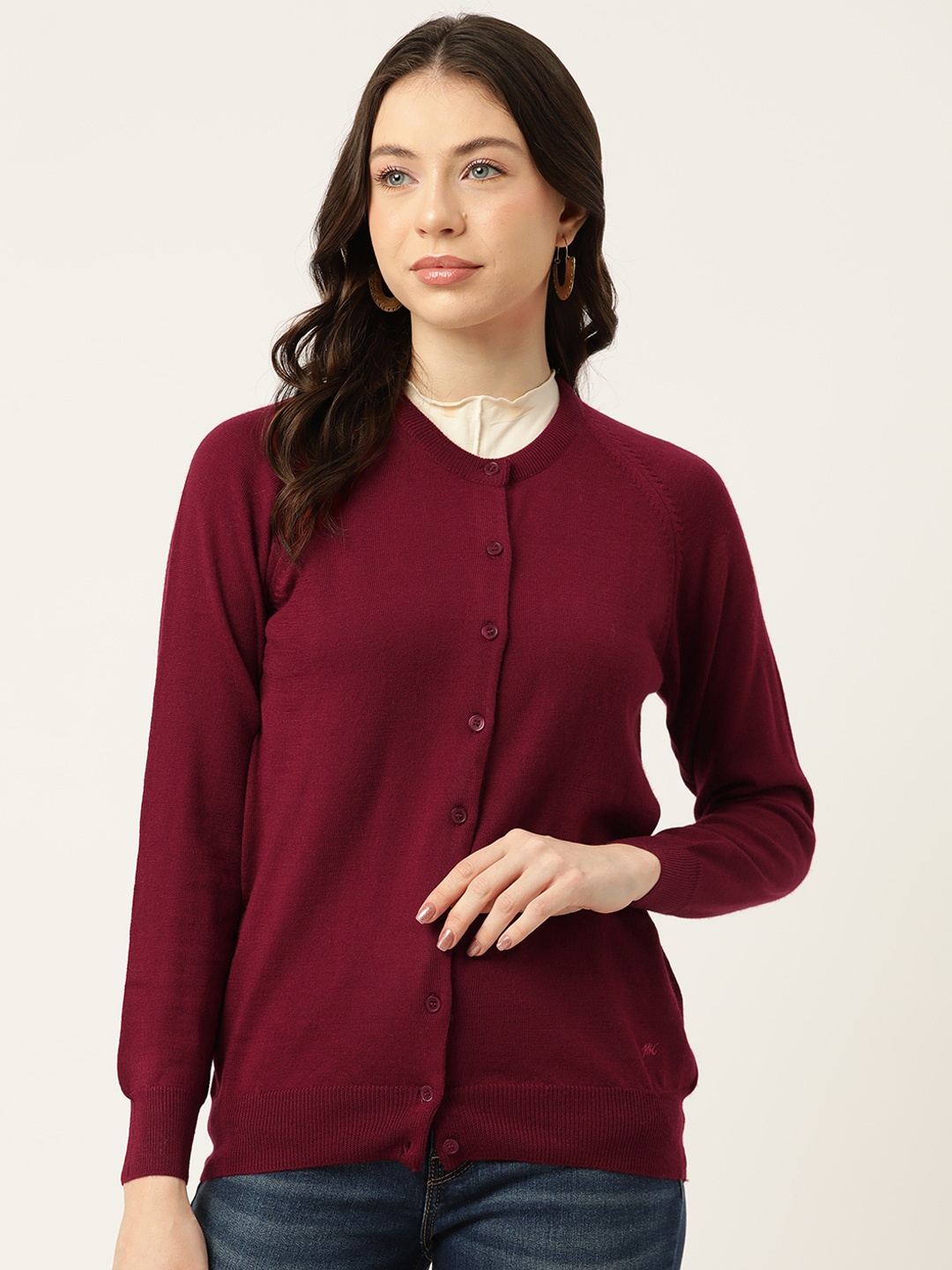 

Monte Carlo Women Woollen Cardigan, Maroon