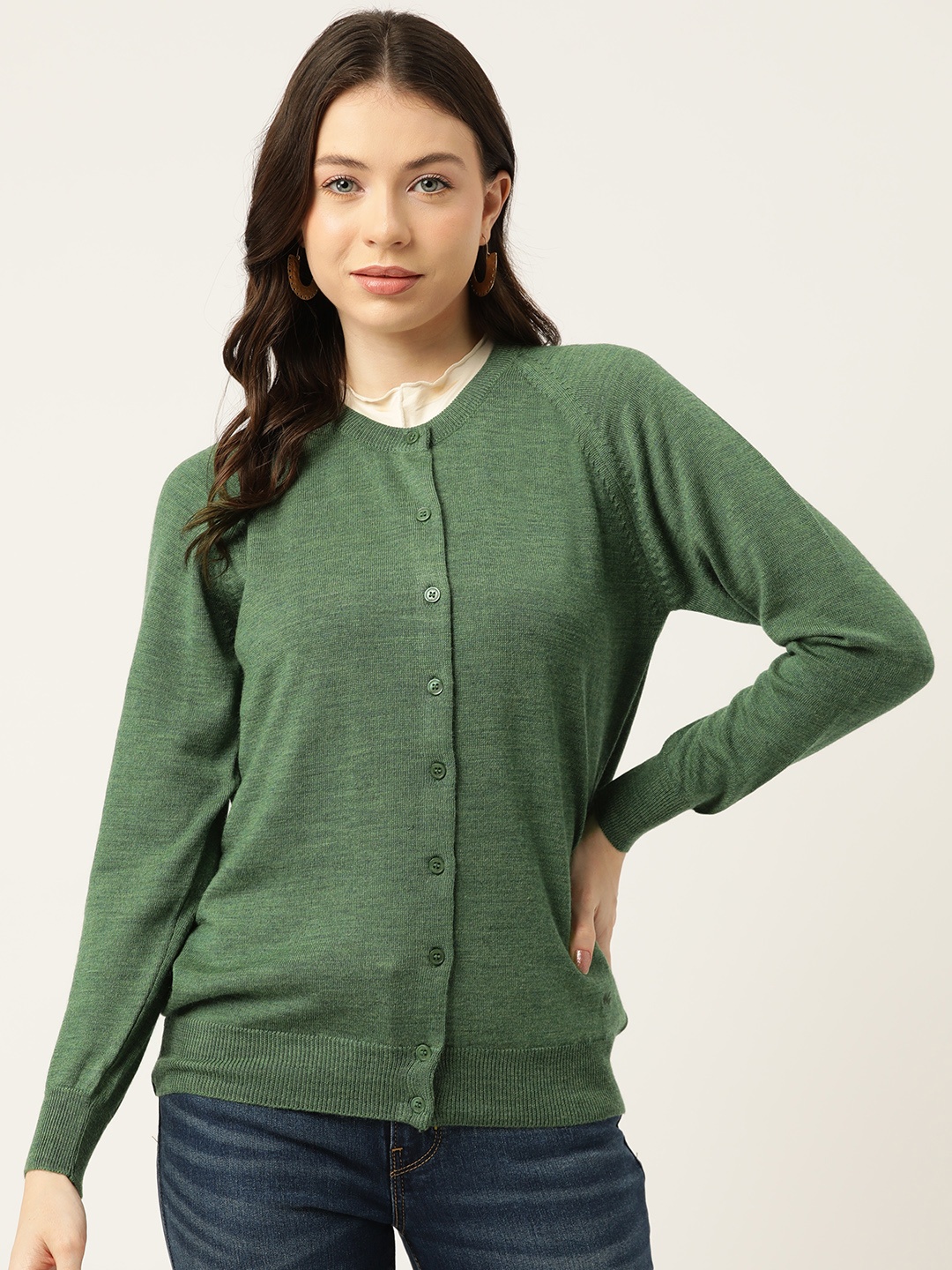 

Monte Carlo Women Woollen Cardigan, Olive