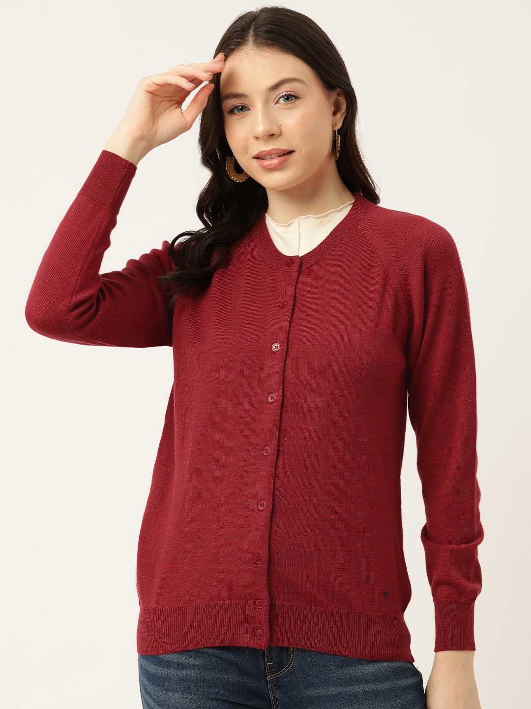 

Monte Carlo Women Woollen Cardigan, Maroon