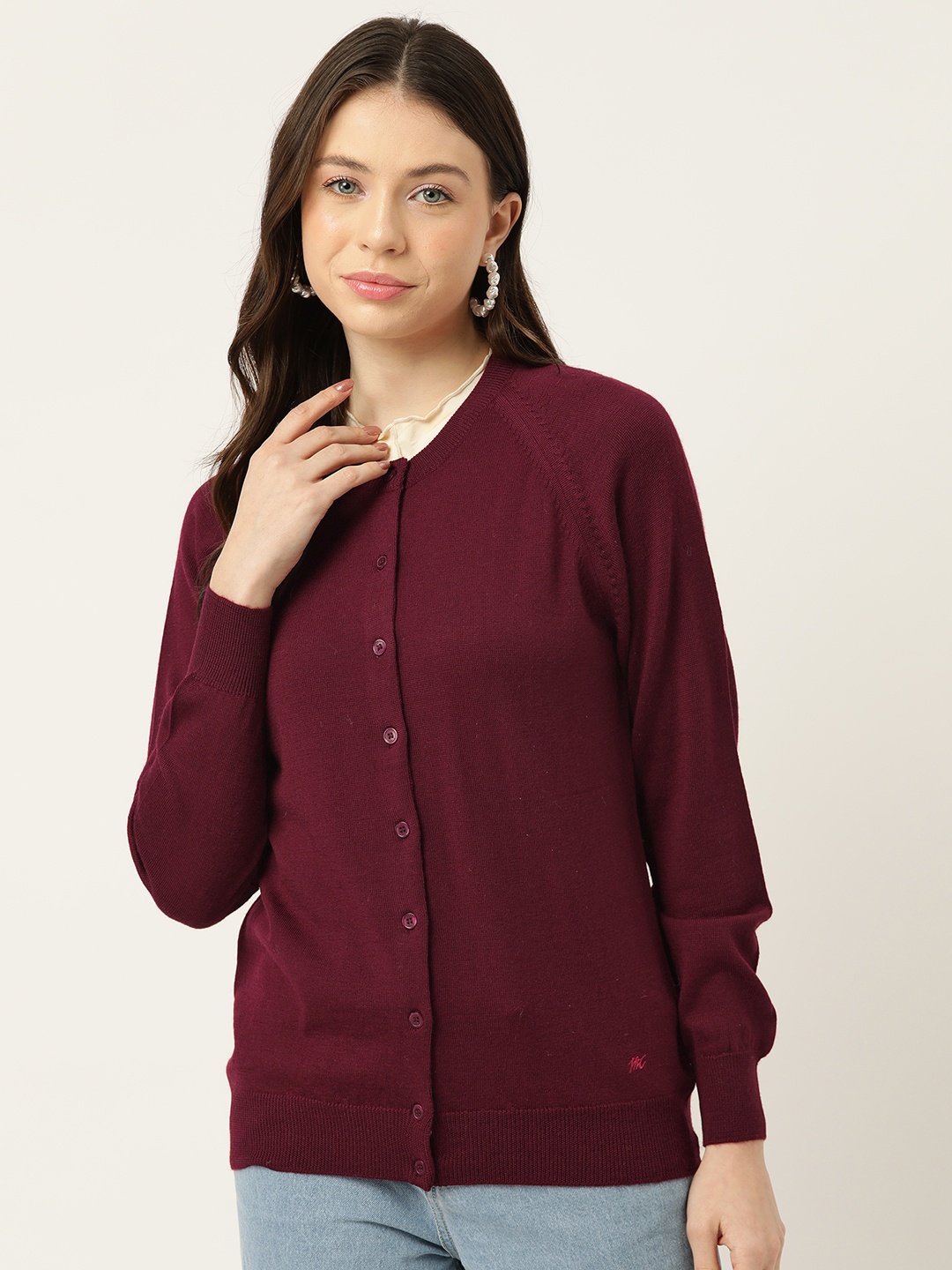 

Monte Carlo Women Woollen Cardigan, Maroon