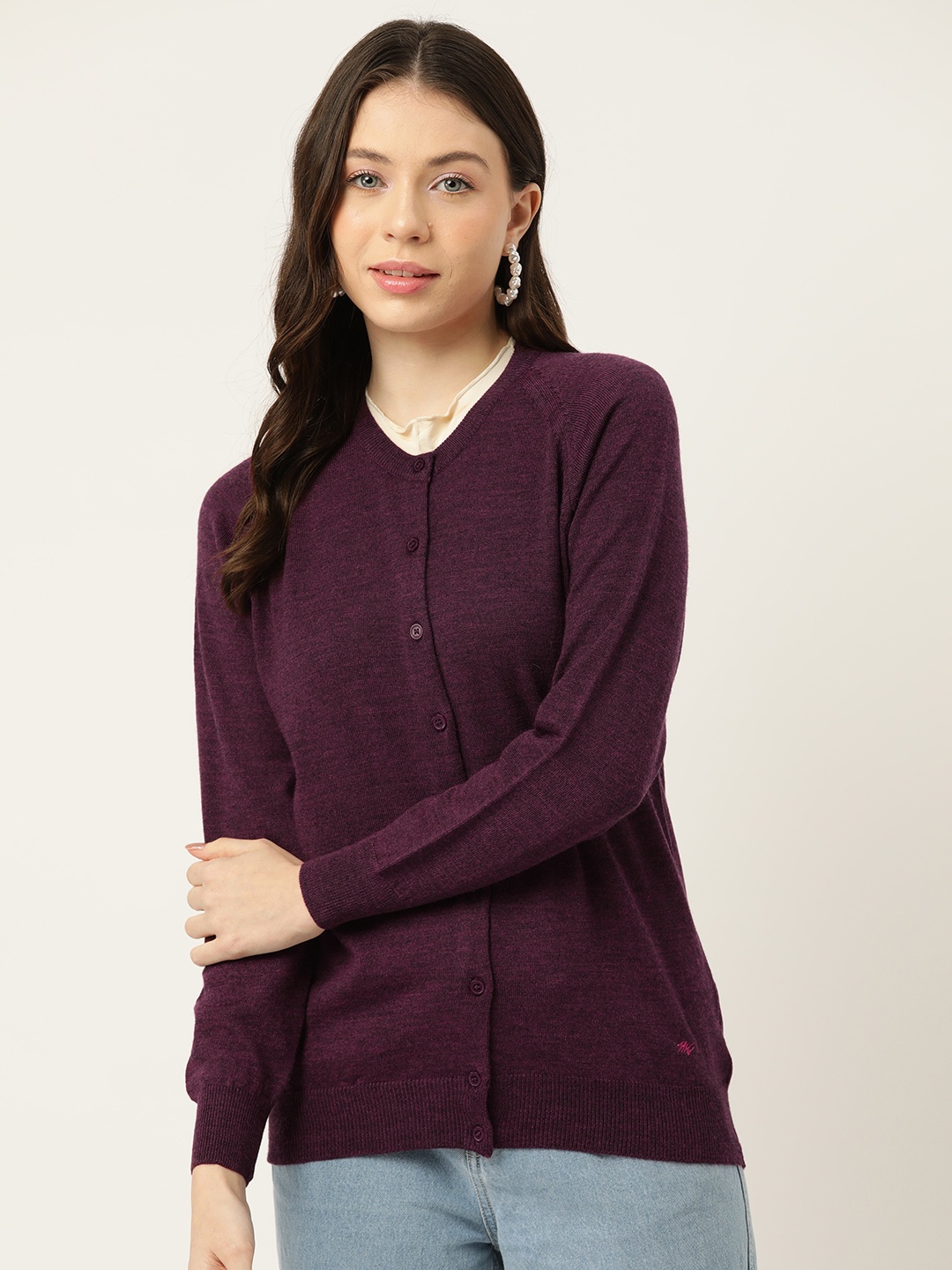 

Monte Carlo Women Woollen Cardigan, Burgundy